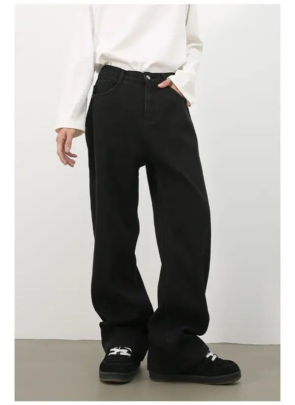 Japanese Brand Masuda x Miho Washed Vintage Loose Straight Black Jeans Size US 32 / EU 48 - 3 Thumbnail
