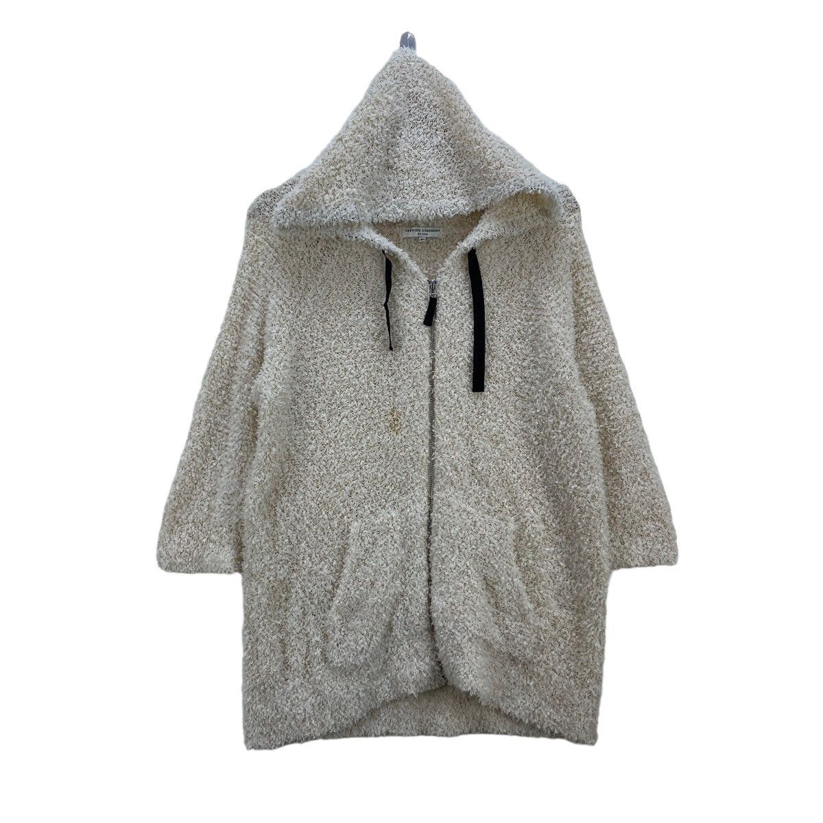 image of Aran Isles Knitwear x Coloured Cable Knit Sweater Japanese Bramd Opening Caremony Mohair in Cream, 