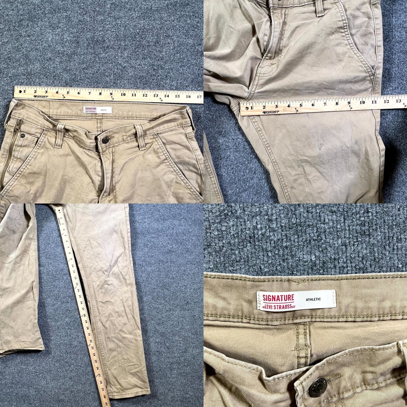 Levi's Levi's Signature Athletic Hybrid Chino Pants Mens 32x34 Beige Size US 32 / EU 48 - 8 Thumbnail