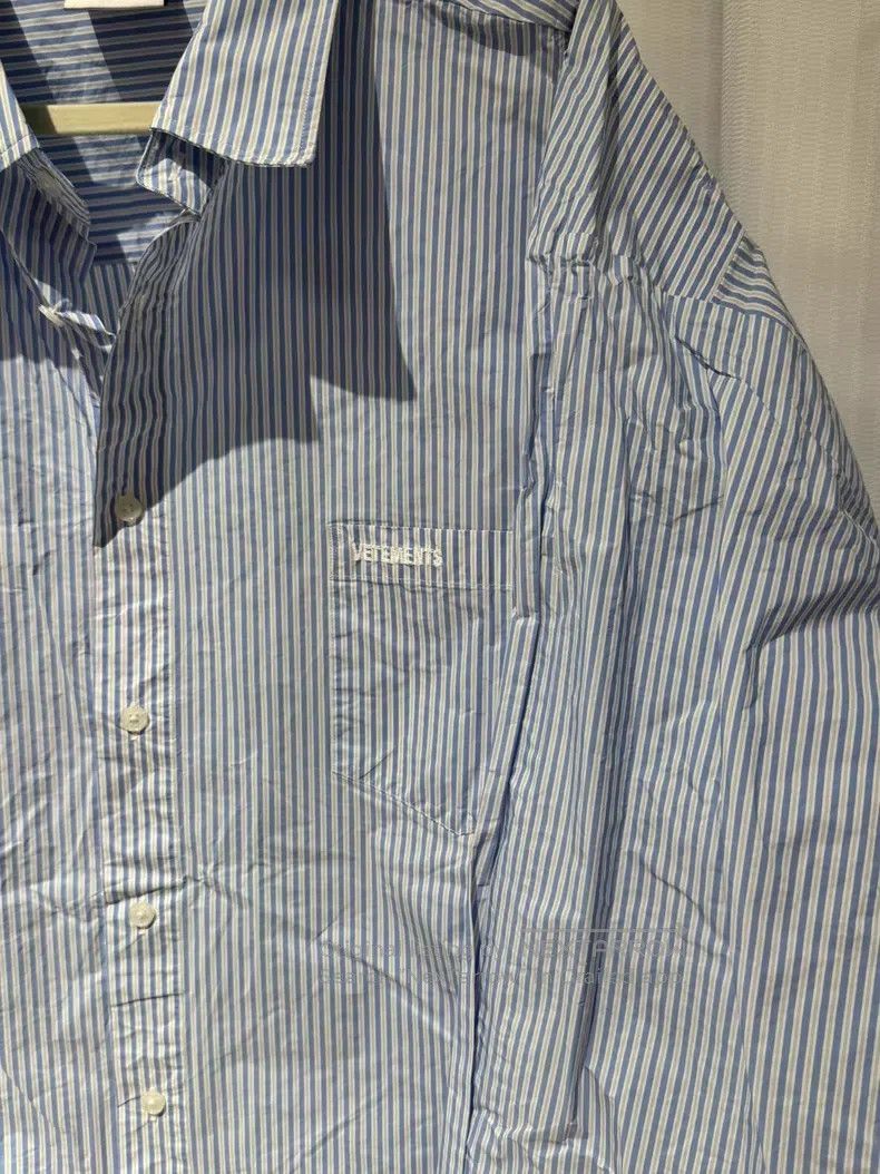 Vetements VETEMENTS Navy and White Striped Shirt Size US M / EU 48-50 / 2 - 3 Thumbnail