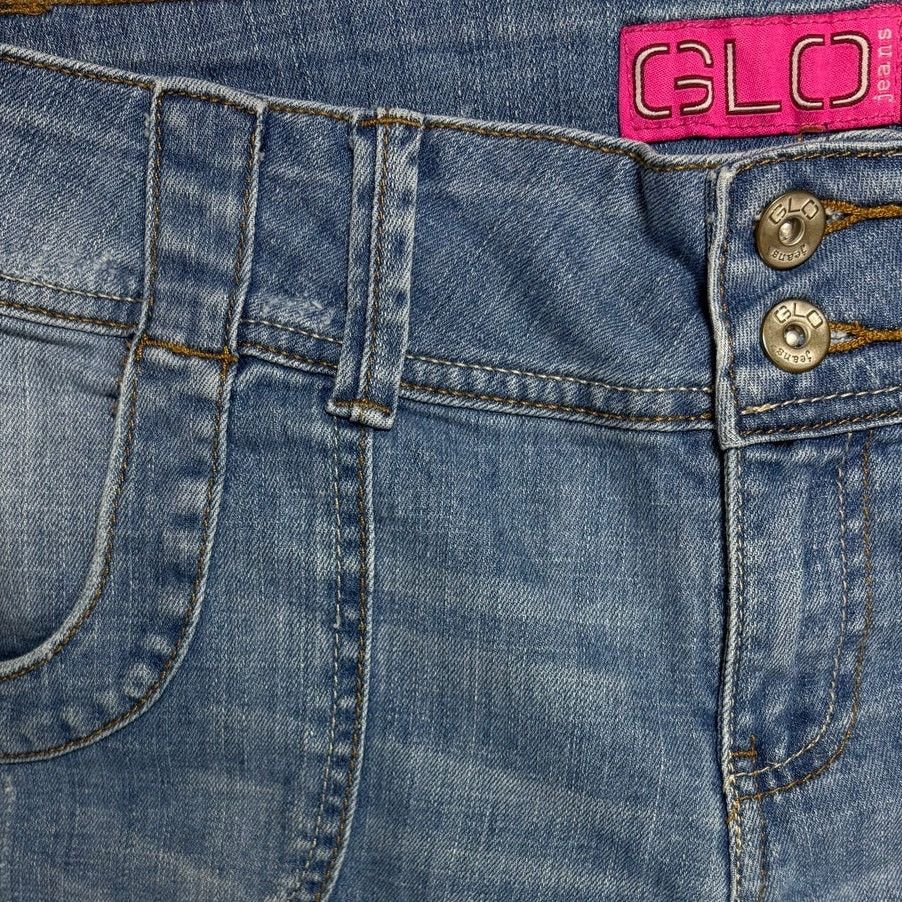 Vintage GLO Jeans Flared Denim Junior's Size 13 High Rise Y2K Style Size 34" / US 12 / IT 48 - 4 Thumbnail