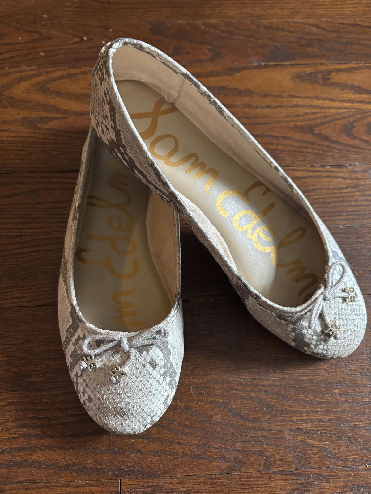 Designer EUC Sam Edelman Women's Snake Print Ballet Flats Size US 7.5 / IT 37.5 - 1 Thumbnail