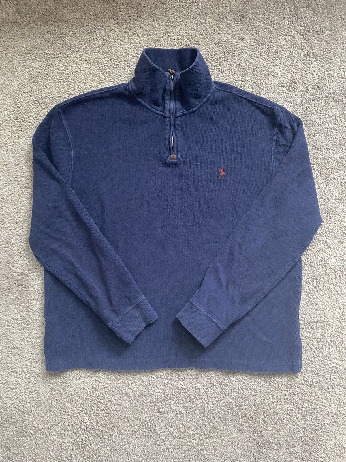 Polo Ralph Lauren × Vintage Vintage Polo Quater Zip Sweater Size US L / EU 52-54 / 3 - 1 Thumbnail