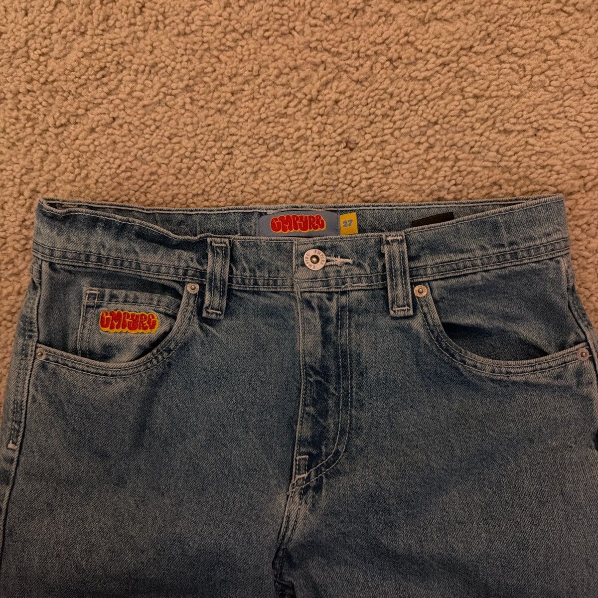 Empyre Empyre Kids Loose Fit Blue Denim Skate Pants Size US 27 - 2 Thumbnail
