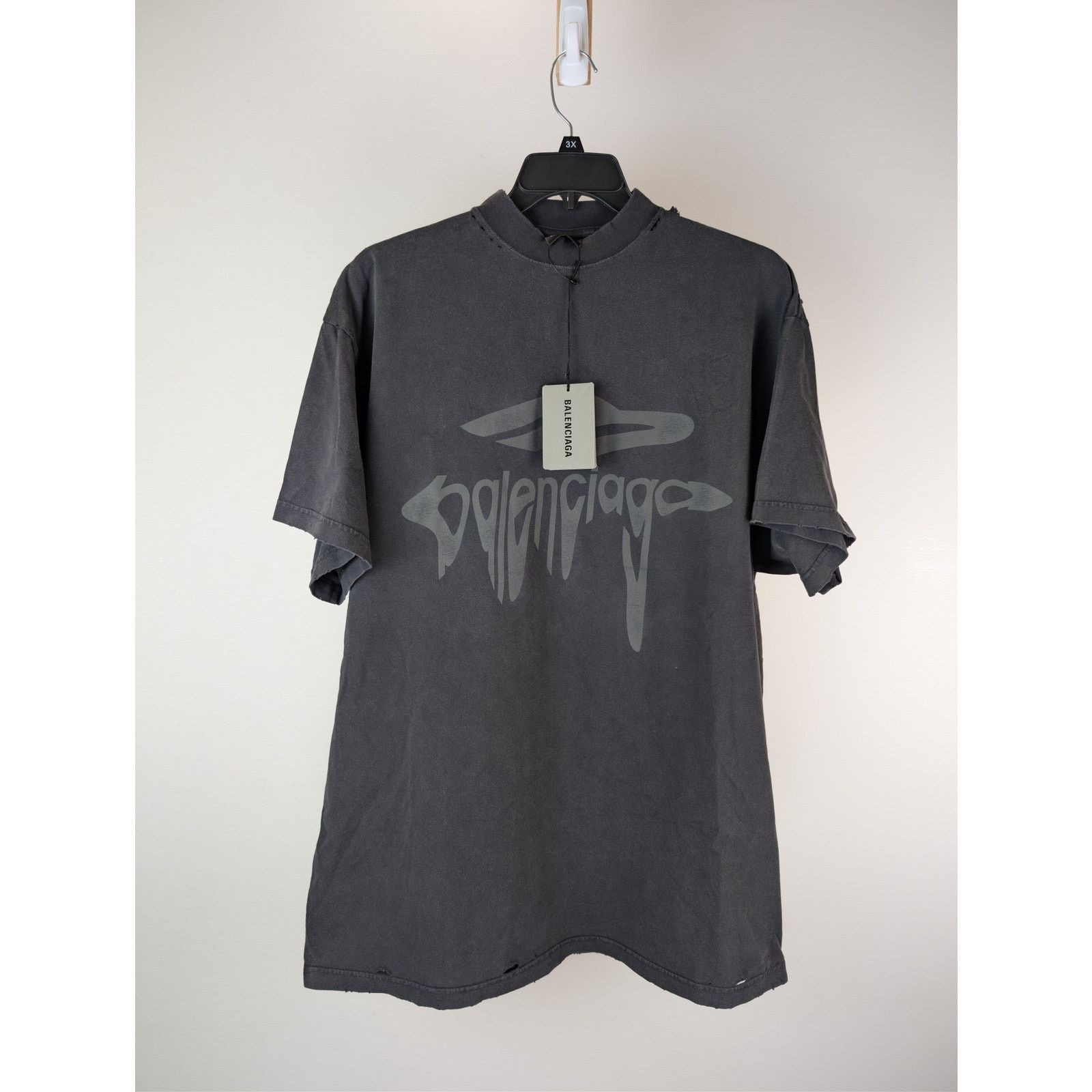 Balenciaga o1rshd1 3B Liquified Vintage Jersey Oversized T-Shirt Size US XL / EU 56 / 4 - 1 Thumbnail