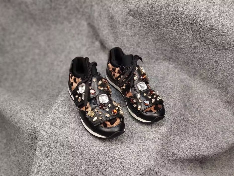 Dolce & Gabbana Dolce & Gabbana Leopard pattern stones velutto Sneakers Size US 9.5 / IT 39.5 - 18 Thumbnail