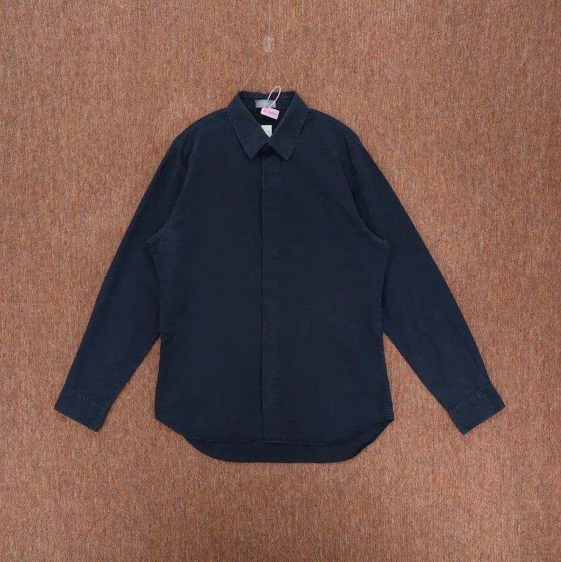 Dior Dior Logo Men's Dark Blue Shirt 0089 Size US M / EU 48-50 / 2 - 1 Thumbnail