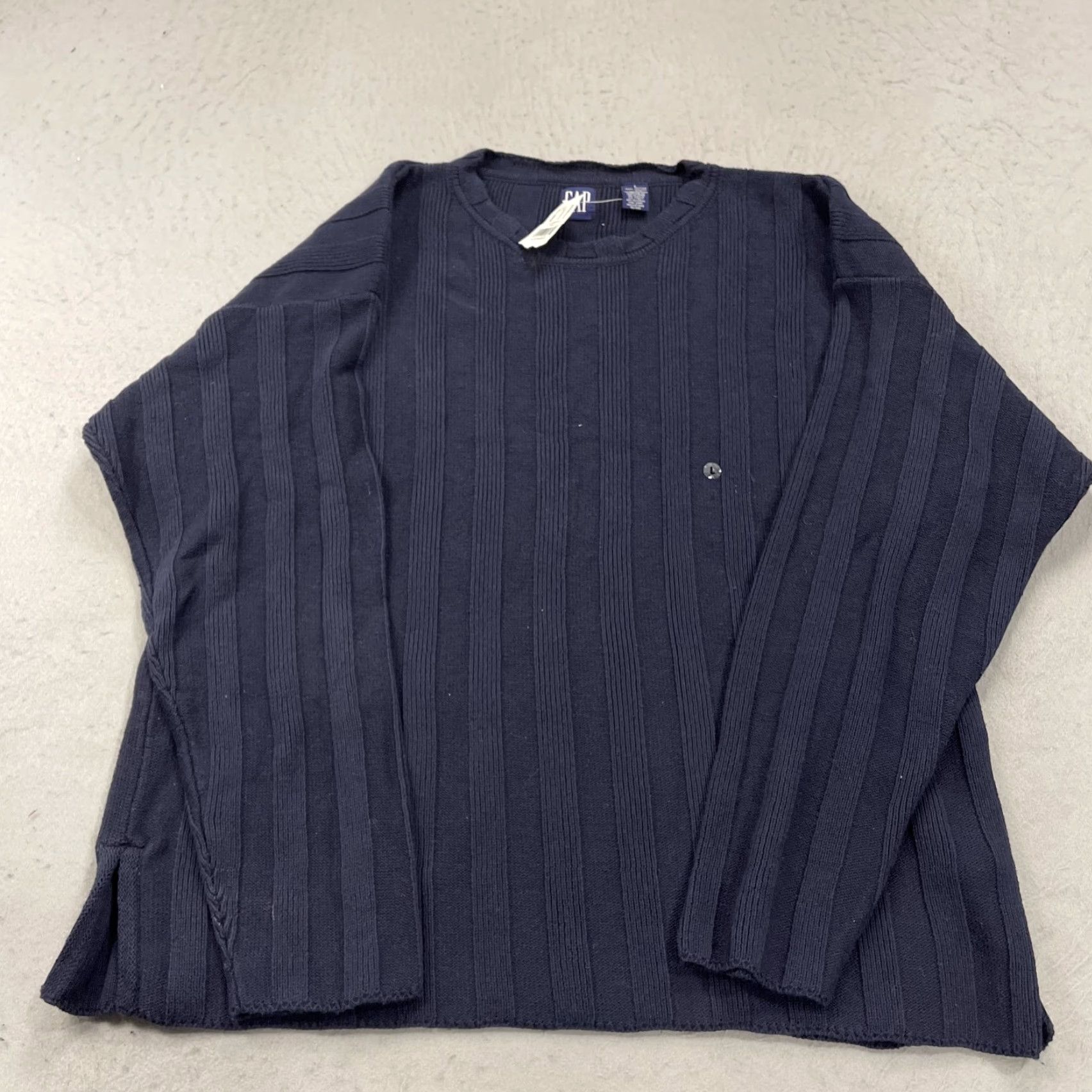 Gap VINTAGE GAP Sweater Mens Large Blue Cotton Ribbed Crewneck Deadstock 90s NWT Size US L / EU 52-54 / 3 - 2 Thumbnail