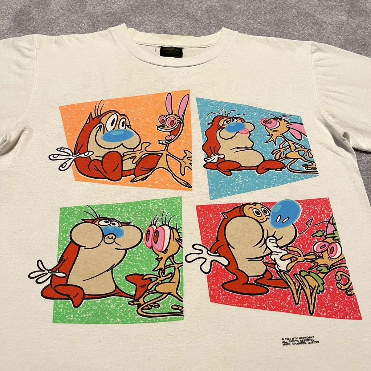 Nickelodeon Vintage 1990s Ren and Stimpy Show Double Sided Graphic Tee Size US L / EU 52-54 / 3 - 3 Thumbnail