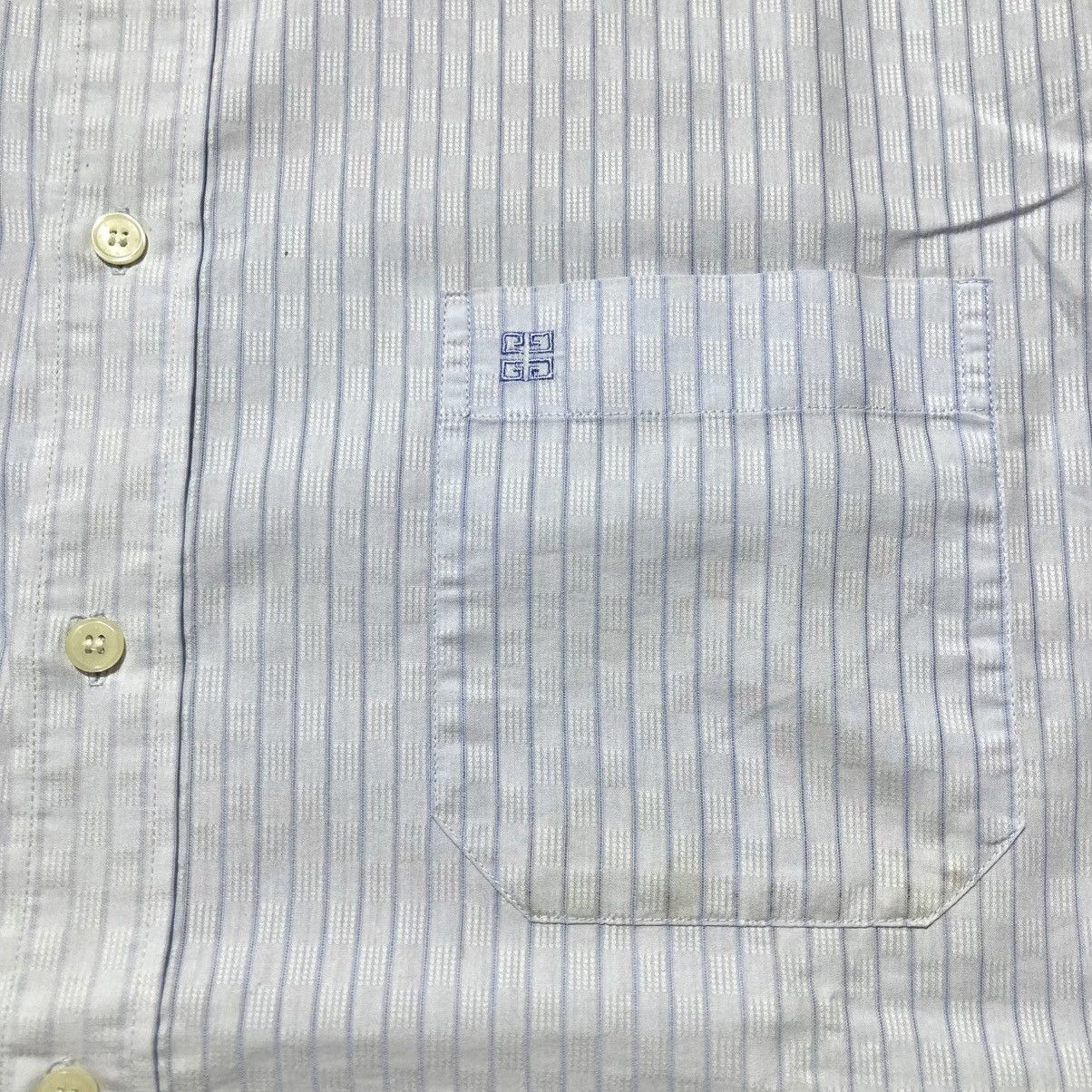 Givenchy 1990s Vintage Givenchy Men Stripe Pocket Shirt Blue Luxury Size US XL / EU 56 / 4 - 6 Thumbnail