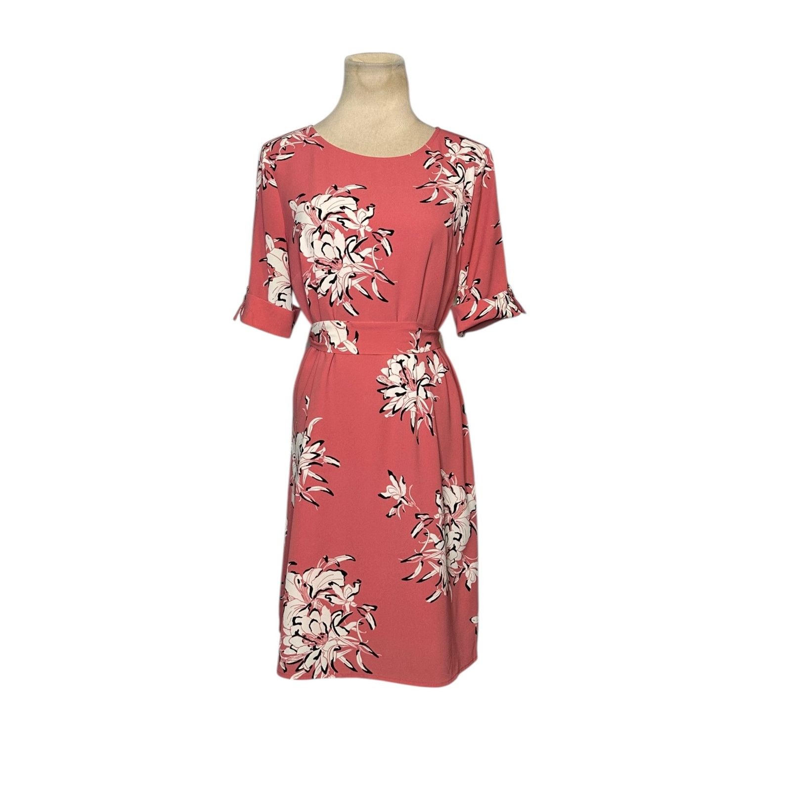 Worthington Worthington pink floral short sleeves mini dress size Small Size S / US 4 / IT 40 - 15 Thumbnail
