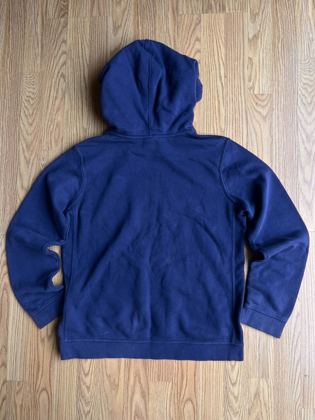 Nike Nike Gym Athletic Navy Blue Hoodie With White Swoosh Size US XL / EU 56 / 4 - 6 Thumbnail