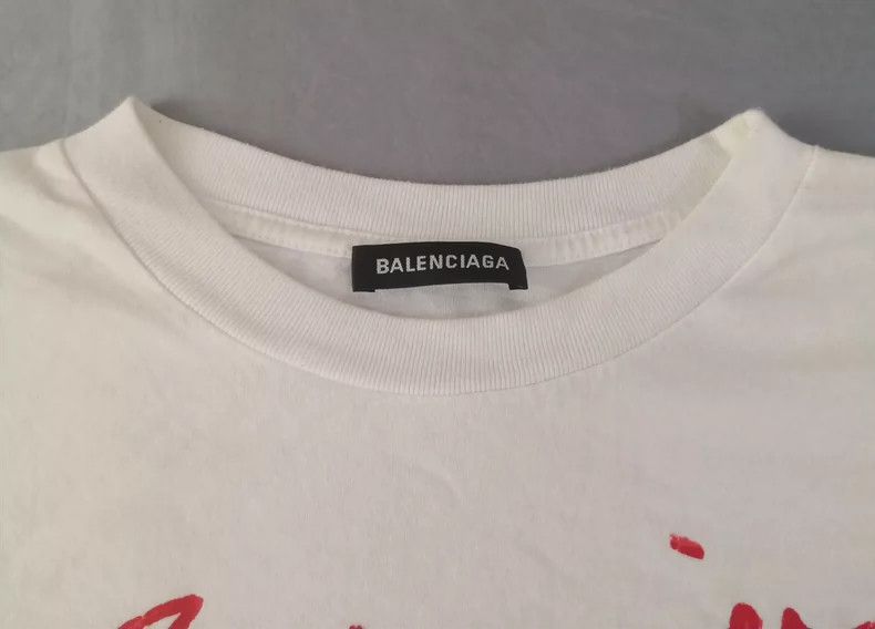 Balenciaga Balenciaga Short-sleeve T-shirt, XXS size, red letter logo Size US XXS / EU 40 - 3 Thumbnail