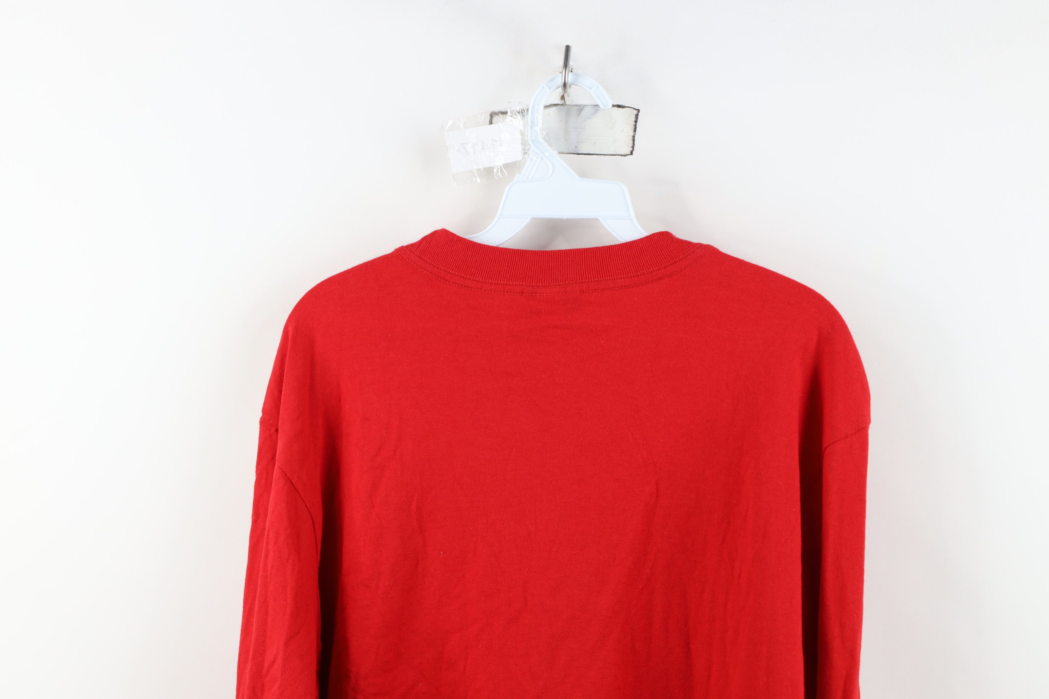 Nike Vintage Y2K Nike Swoosh Long Sleeve T-Shirt Red Cotton Size US M / EU 48-50 / 2 - 13 Thumbnail