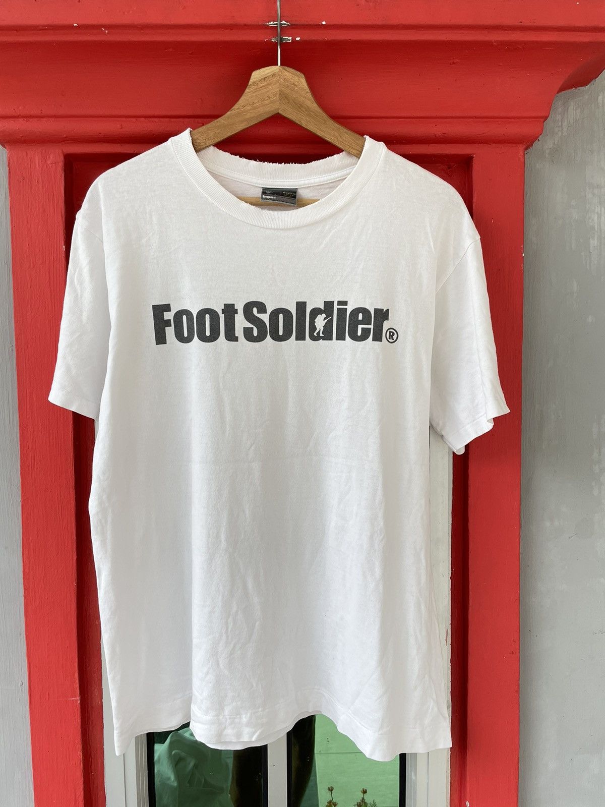 image of Bape Foot Soldier Tshirt in White, Men's (Size Medium)
