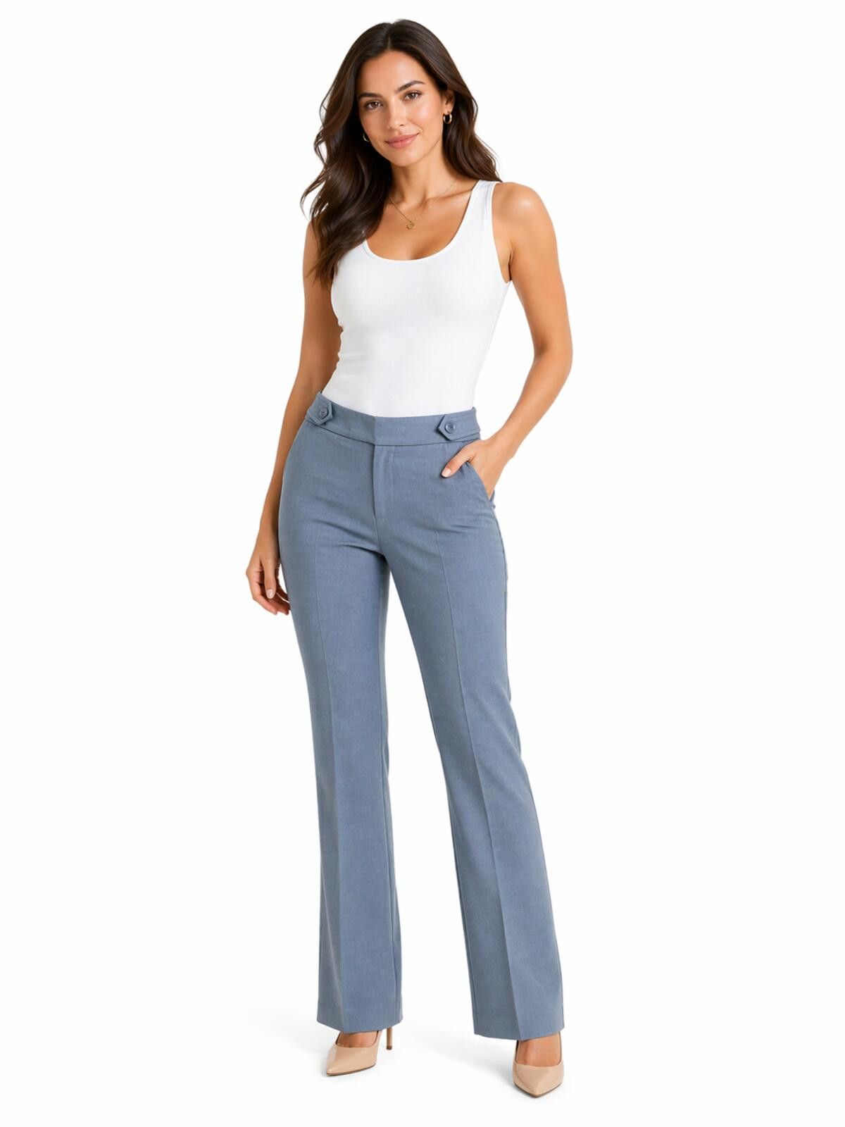 Other Loft Petites Marisa Trousers Charcoal Gray Boot Cut Size 00P Size 24" / US 00 / IT 34 - 1 Thumbnail