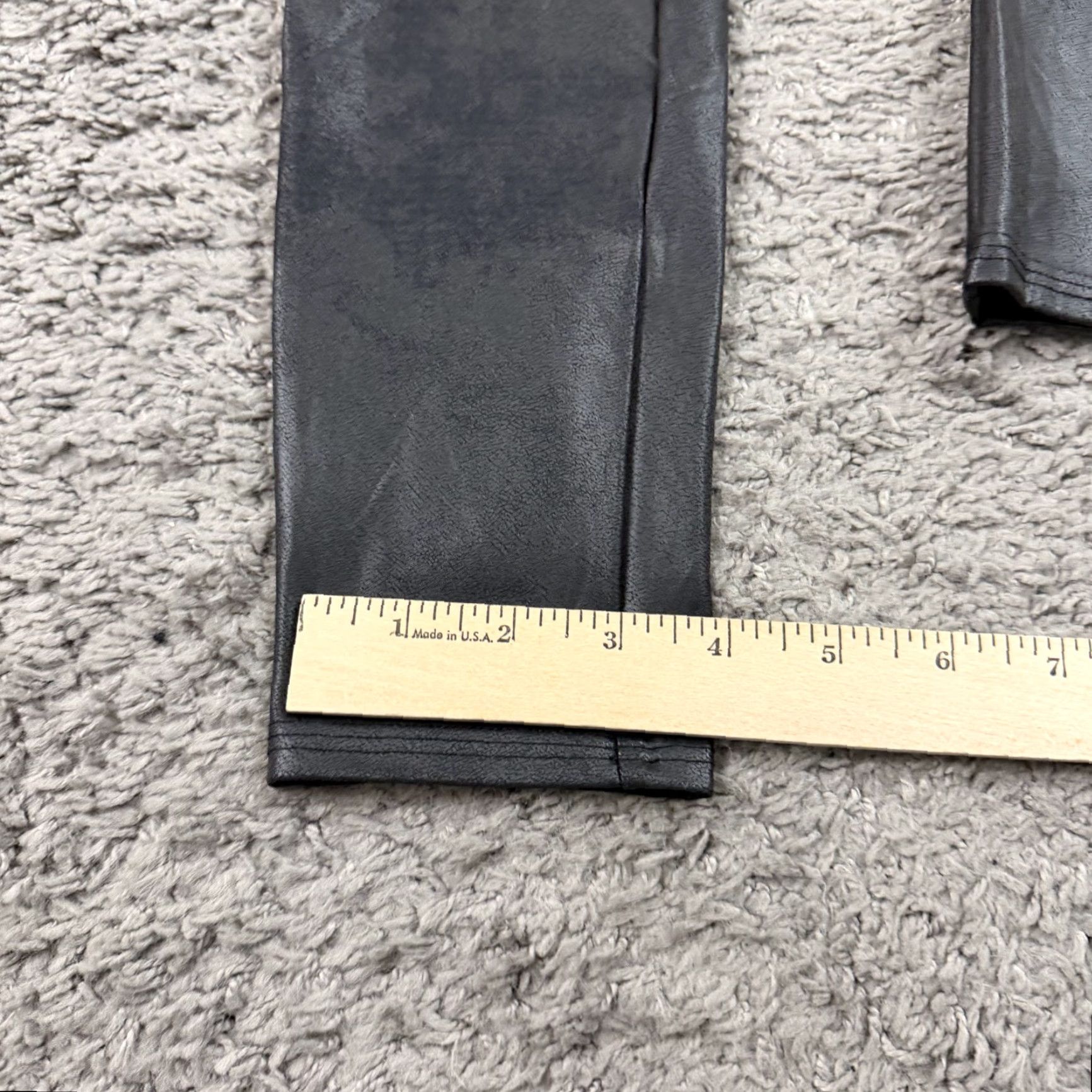 Spanx Spanx Leggings Women L Black Faux Leather Mid Rise Stretch 2437Q 26x24 Inseam 24 in Ankle Jeans? Size 36" / US 14 / IT 50 - 6 Thumbnail