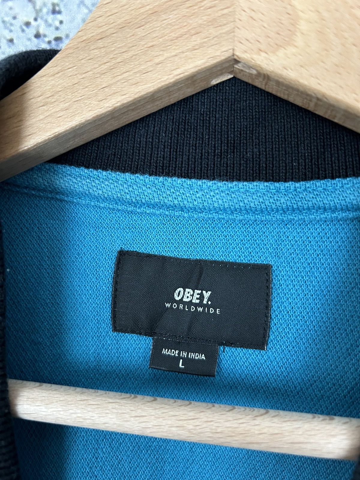 Obey Obey Retro Striped Zip Up Polo Shirt Hype Streetwear Rap Size US L / EU 52-54 / 3 - 4 Thumbnail