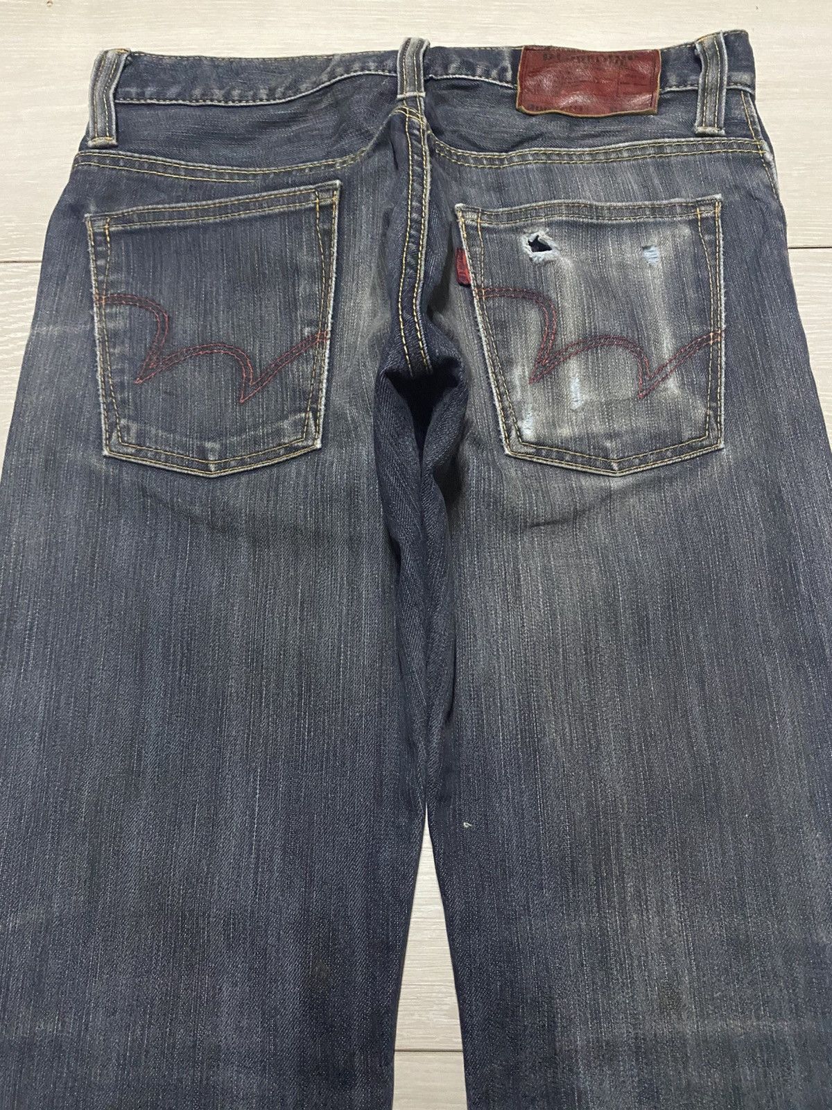 If Six Was Nine Vintage Edwin 503 Blue Trip Flare Bootcut Jeans Size US 30 / EU 46 - 4 Thumbnail
