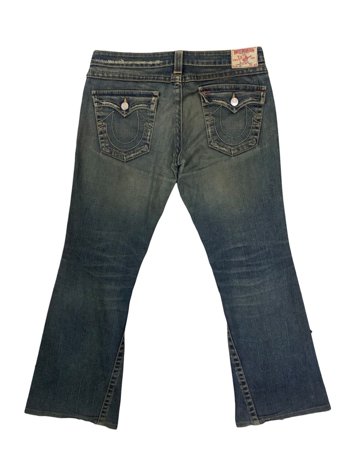 True Religion × Vintage 🔥Flare🔥 Vintage 90s True Religion Distress Bootcut Jeans Size US 34 / EU 50 - 2 Thumbnail