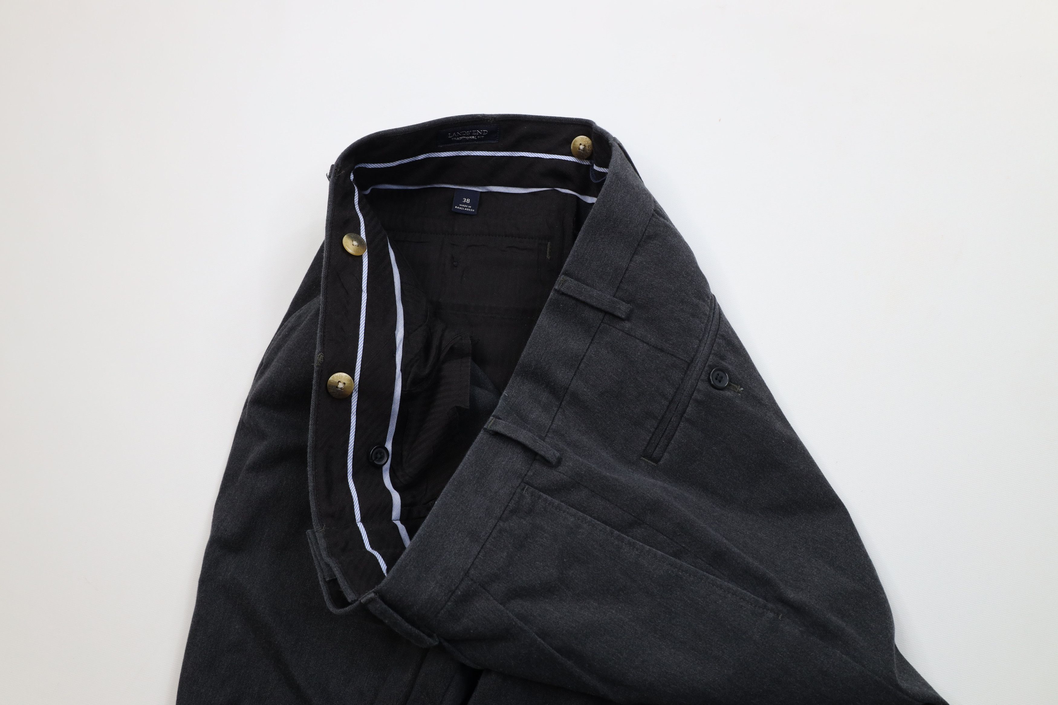 Lands' End Vintage 90s Lands End Heavyweight Wide Leg Chino Pants Size US 38 / EU 54 - 8 Thumbnail