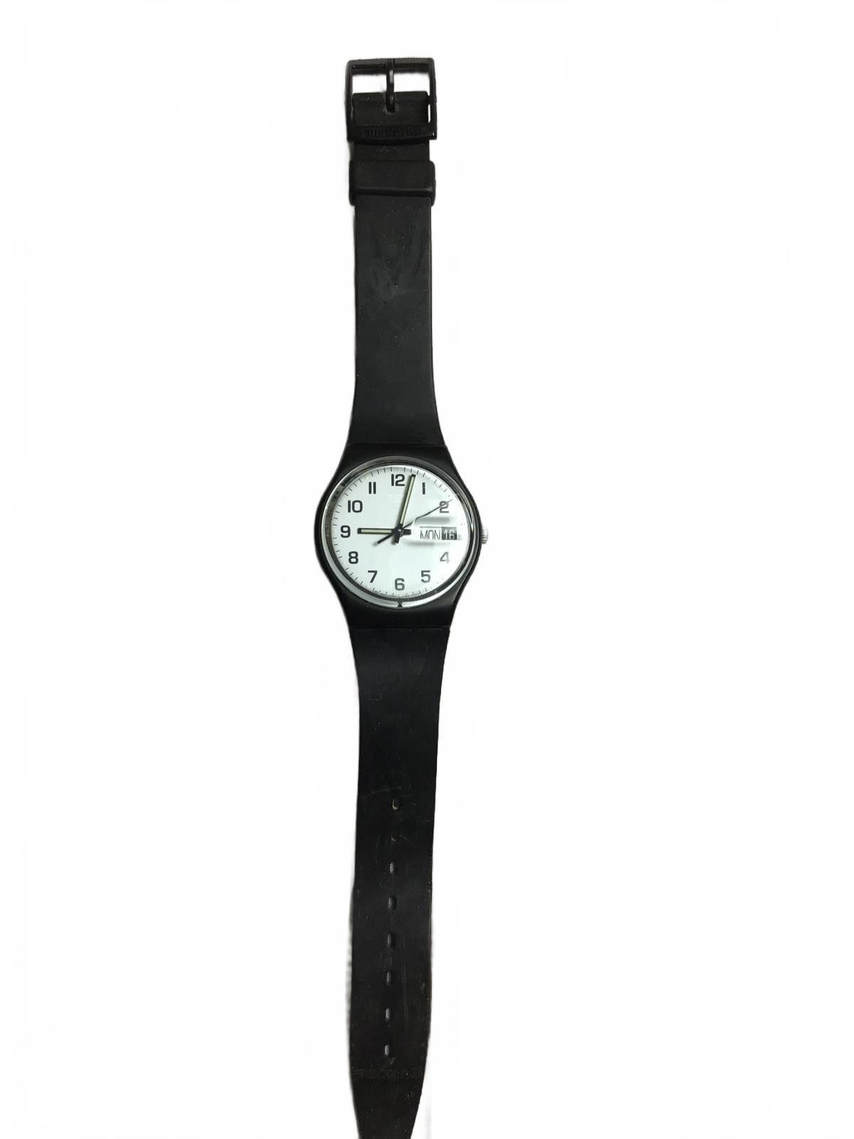 Swatch Swatch Classic Black Rubber Strap Watch with White Dial Size ONE SIZE - 6 Thumbnail