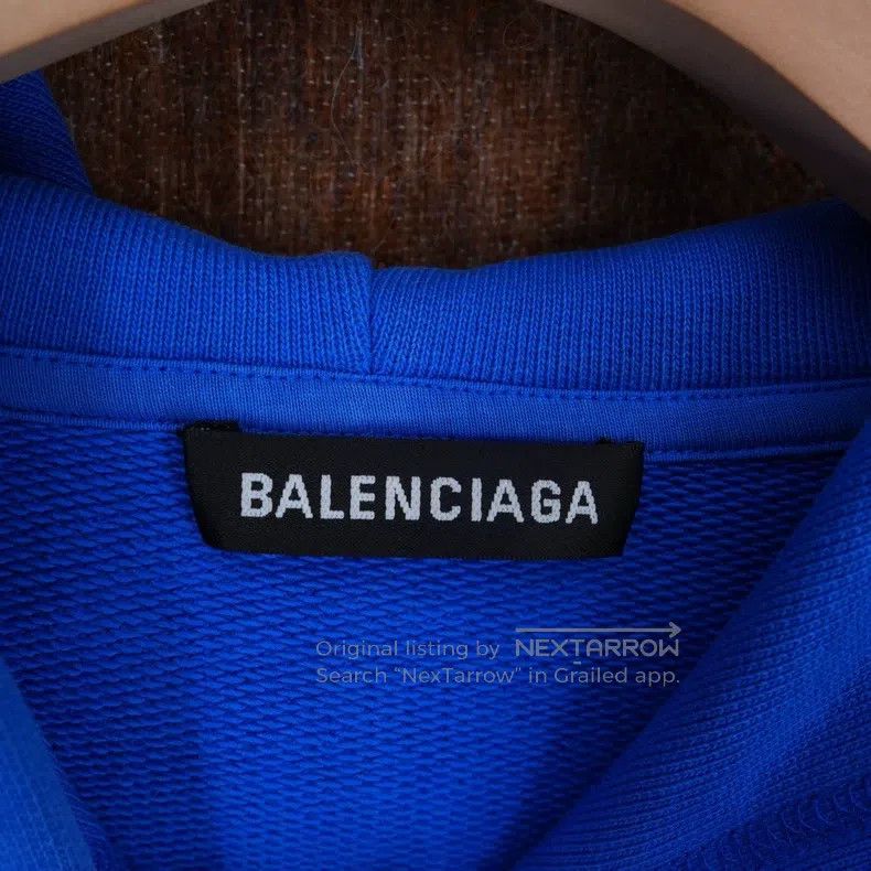 Balenciaga Balenciaga Blue back letter hoodie sweater Size US M / EU 48-50 / 2 - 4 Thumbnail