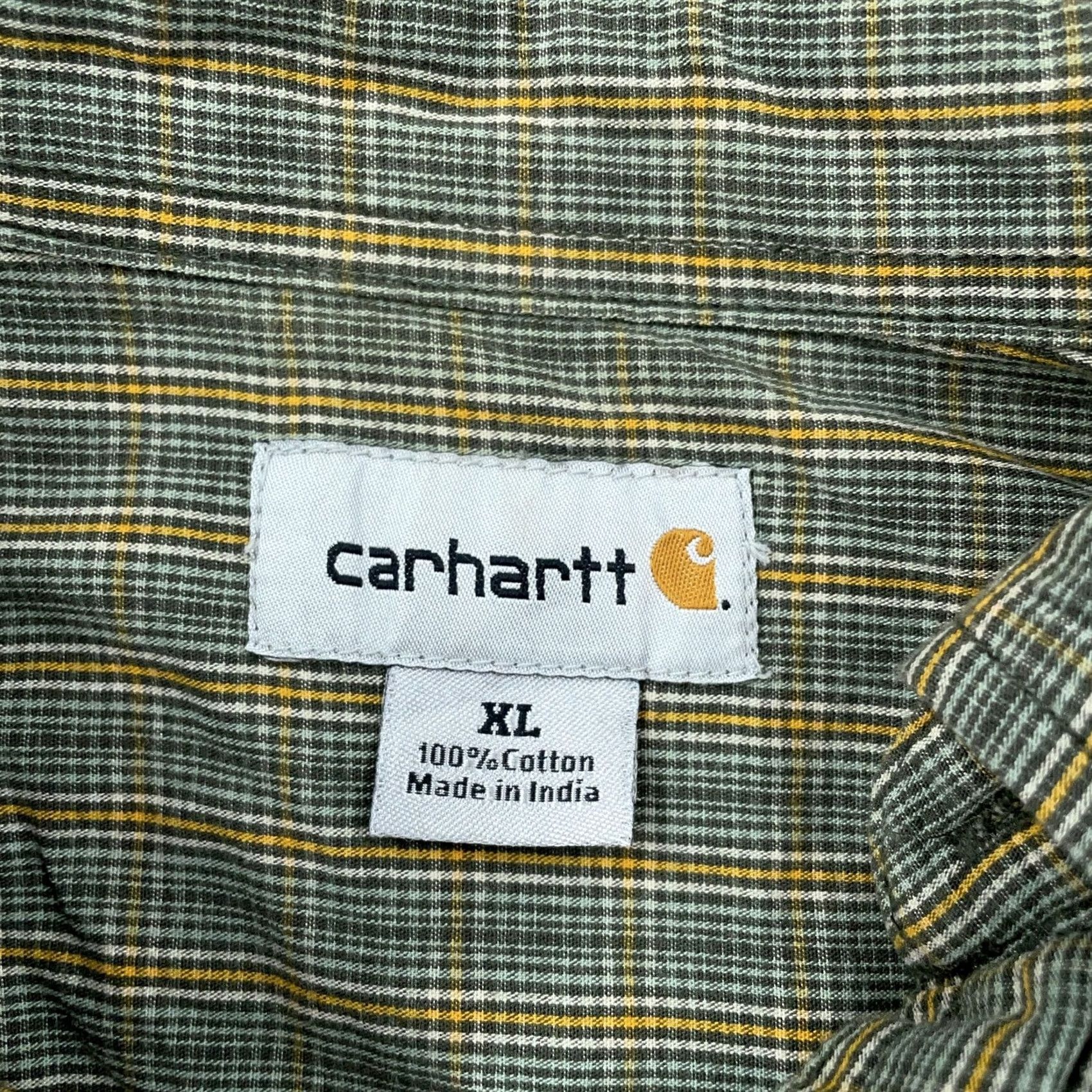 Carhartt Carhartt Plaid Shirt Mens XL Olive Green Short Sleeve Button-Up Pocket Size US XL / EU 56 / 4 - 7 Thumbnail