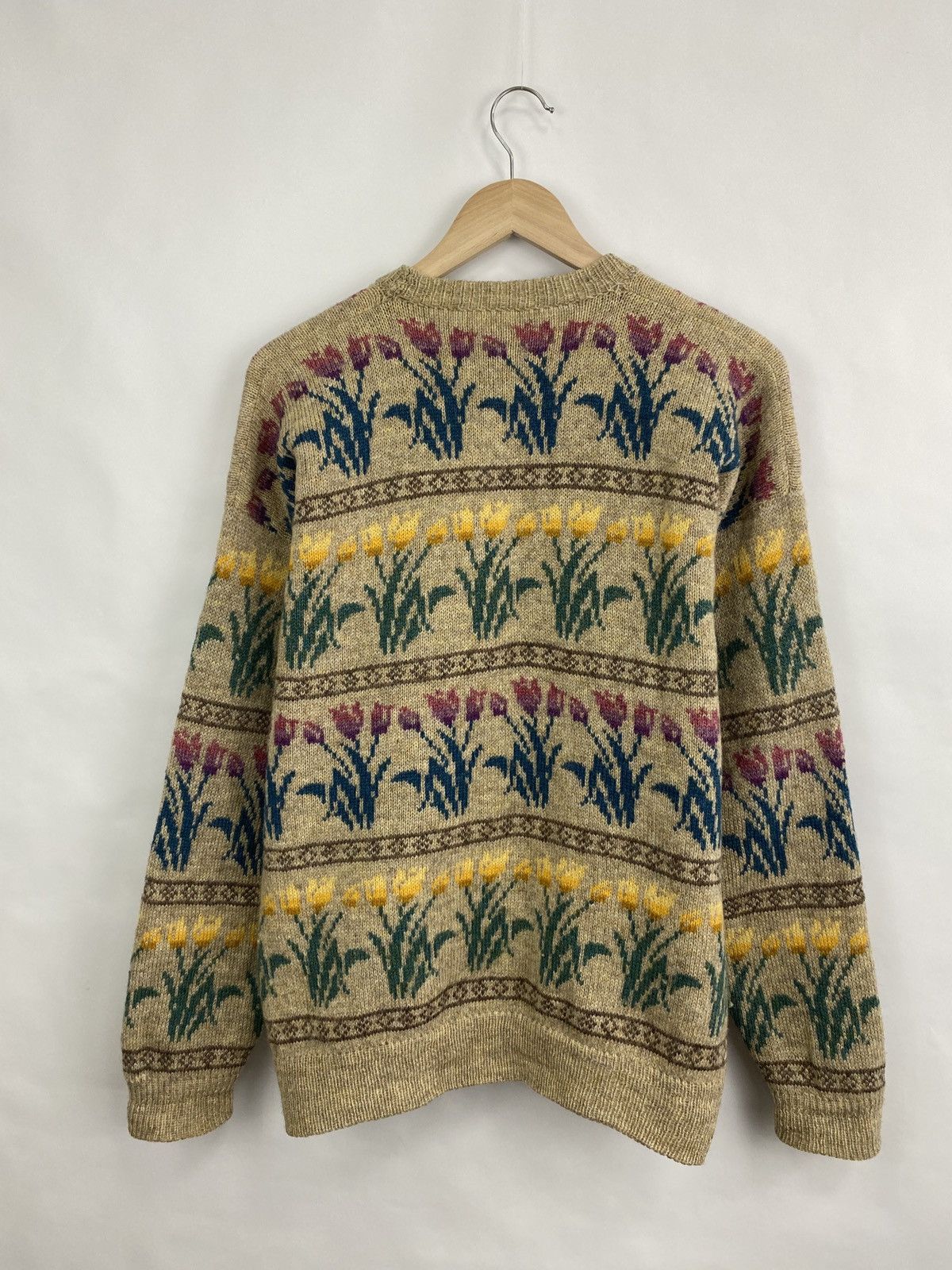 Vintage 🌷 Vintage 90s Y2K Tulips Knit Sweater Retro Rare Hype Size US M / EU 48-50 / 2 - 9 Thumbnail