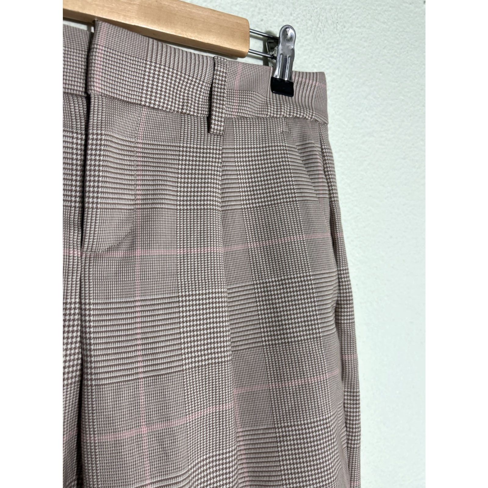 Banana Republic Banana Republic Sloan Fit Pant Womens 2P Beige Glen Plaid Slim Ankle Houndstooth - Cotton Blend, Slim, Flat Front, Mid Rise, 24in Inseam, Zip, Casual Size 26" / US 2 / IT 38 - 5 Thumbnail