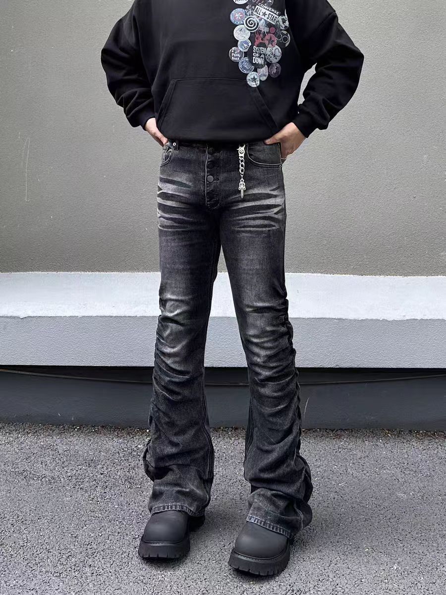 Jean Rinse-Washed Black Distressed Denim Jeans Size US 30 / EU 46 - 5 Thumbnail