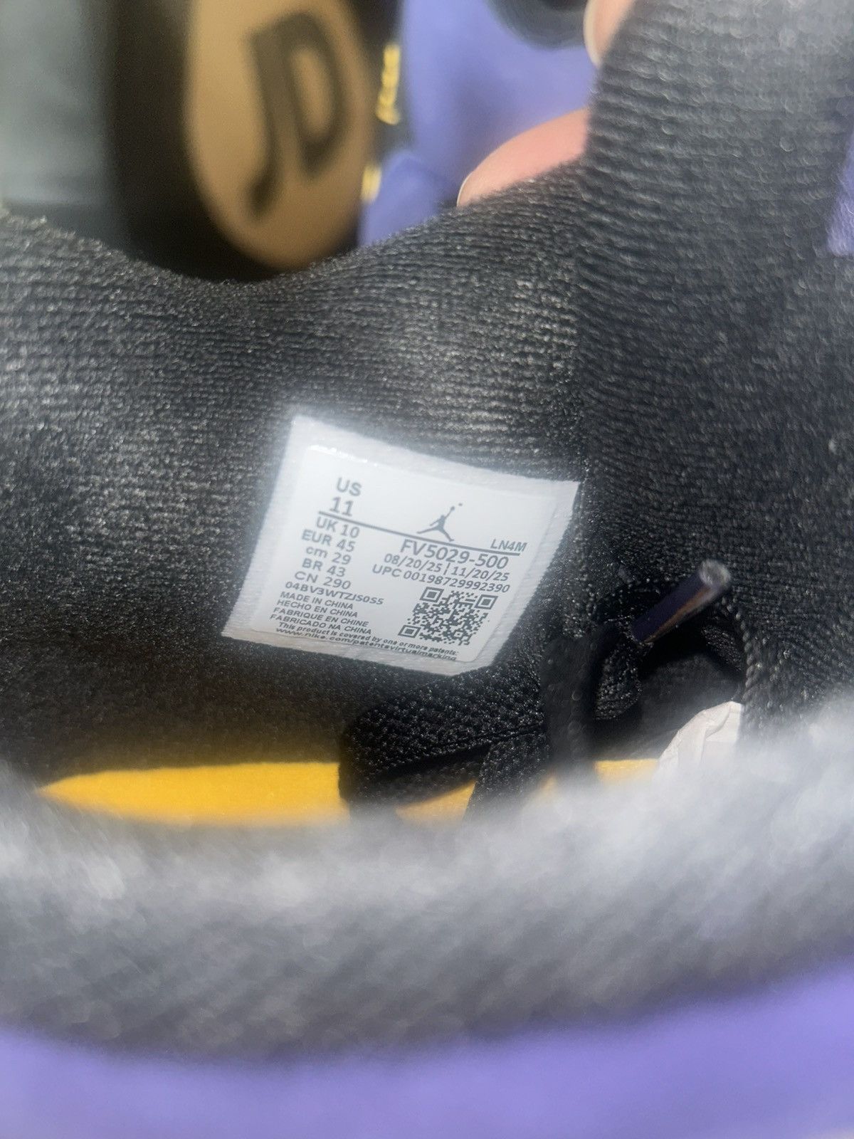 Nike Jordan 4 Retro Lakers. (sz-11 Men’s) Brand New 100% Size US 11 / EU 44 - 7 Thumbnail