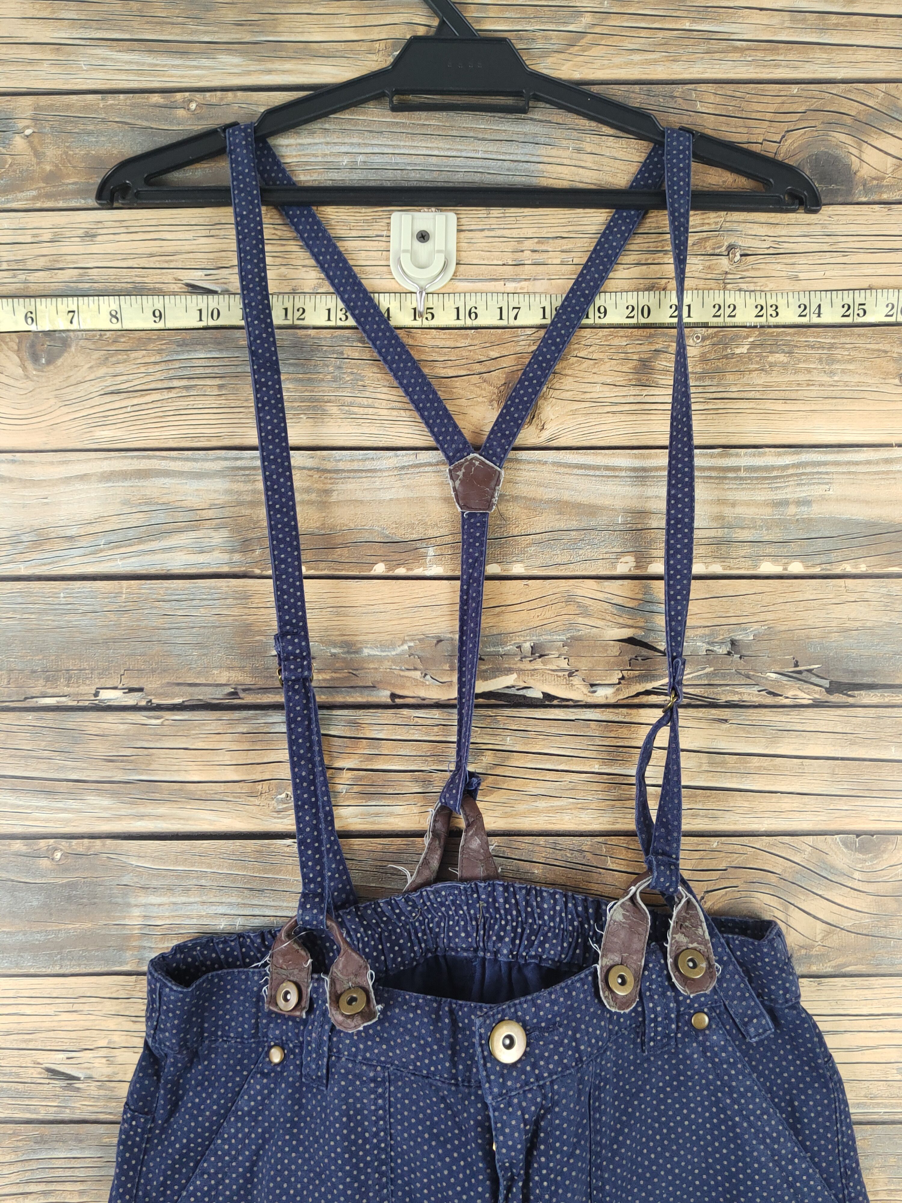Japanese Brand × Vintage DL Japanese Brand Navy Suspender Pants #1112 Size 28" / US 6 / IT 42 - 2 Thumbnail