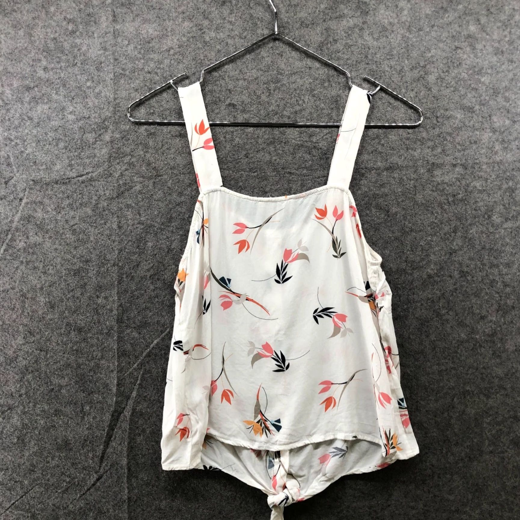 Loft VINTAGE Loft Women's S Floral Button Front Tie Front Cami Tank Top Beachy Flowy Summer White Lady Size S / US 4 / IT 40 - 2 Thumbnail