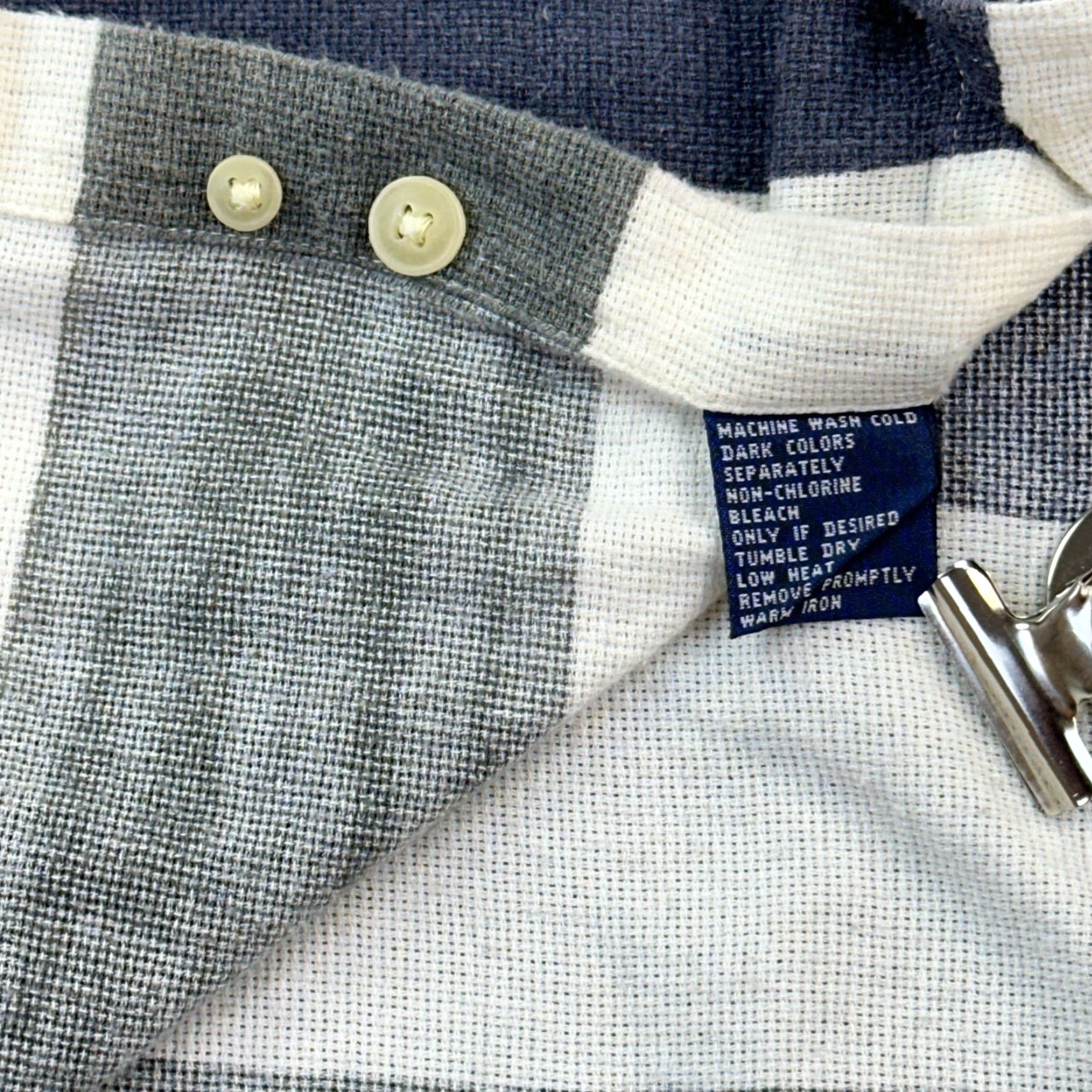 Ralph Lauren VINTAGE Chaps Ralph Lauren Shirt Mens M White Blue Gray Slub Cotton Striped Button-Up Casual Size US M / EU 48-50 / 2 - 7 Thumbnail