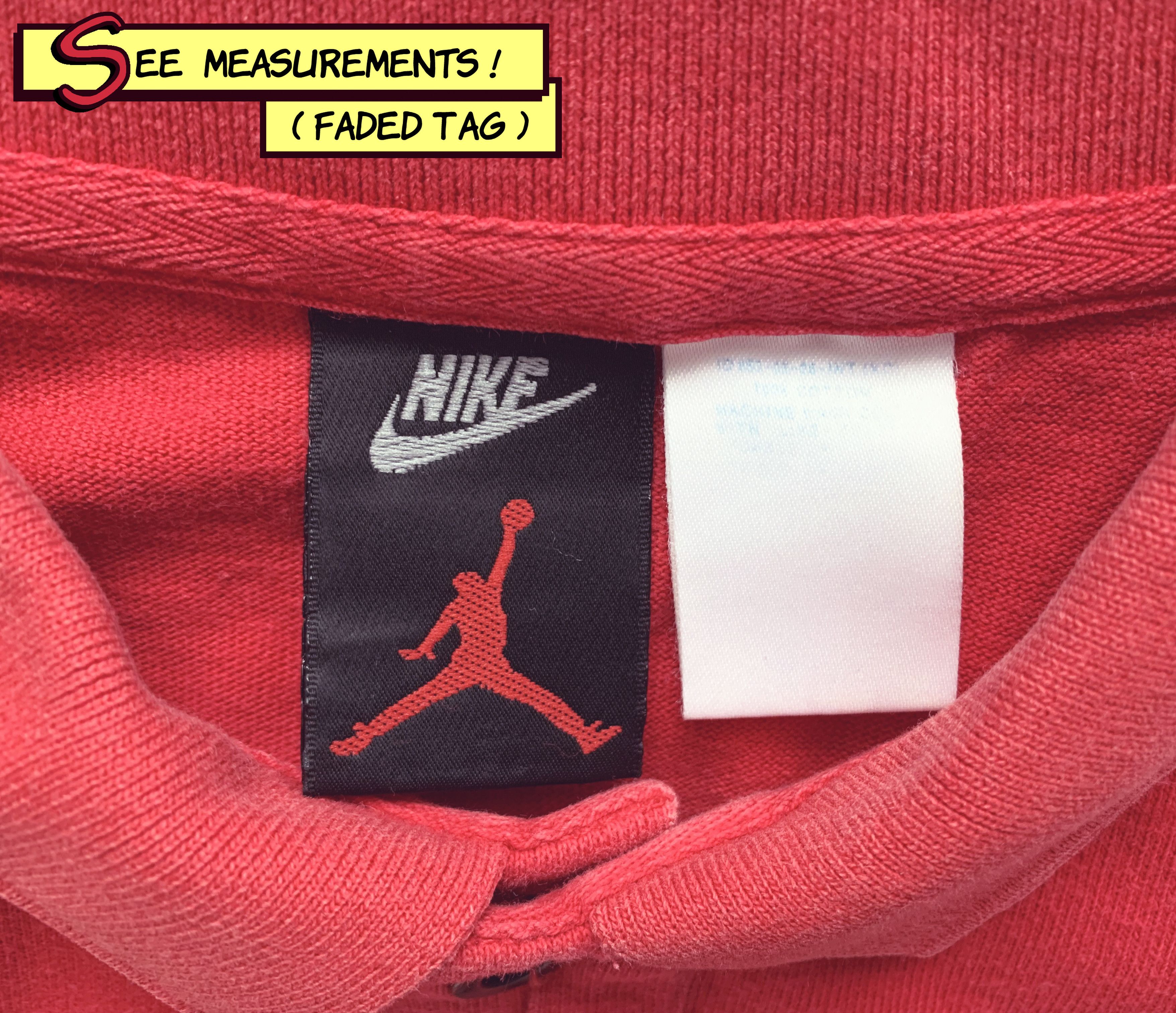 Jordan Brand Vintage 90s NIKE JORDAN Polo Shirt Red Regular Fit Medium Size US M / EU 48-50 / 2 - 4 Thumbnail