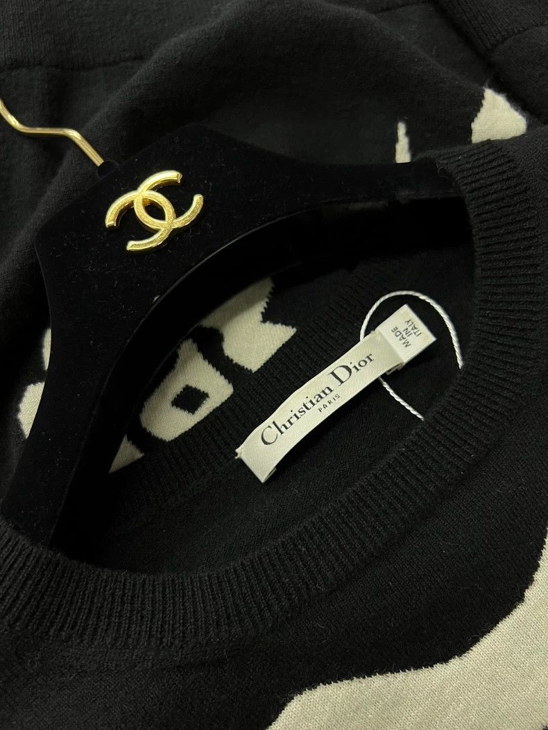 Dior Dior Cashmere patterned black and white stitching knitted Size M / US 6-8 / IT 42-44 - 4 Thumbnail