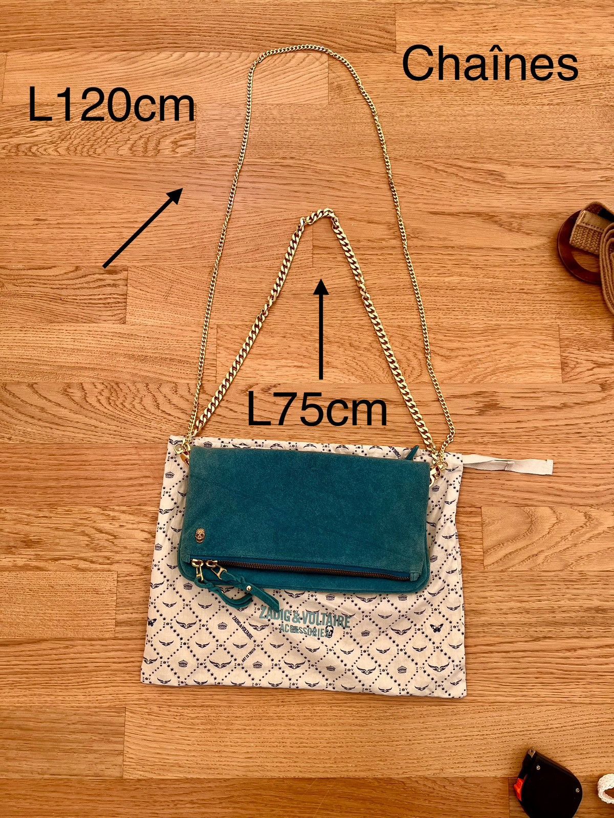 Zadig & Voltaire Rock bag by Zadig & Voltaire gold chains Size ONE SIZE - 2 Thumbnail