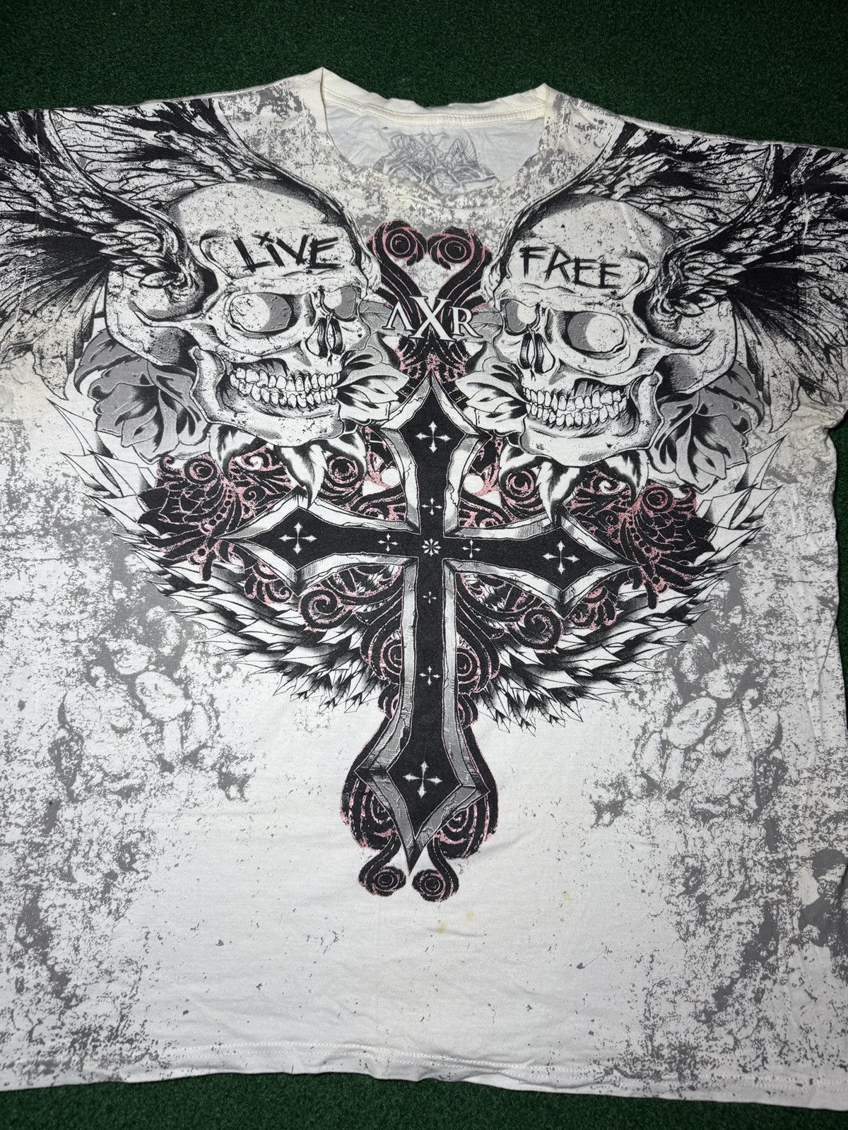 Affliction Y2K Xzavier Affliction Style Cross Skull Pinkman XL T