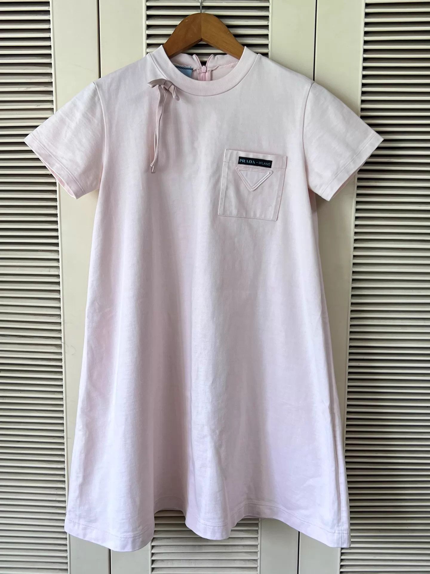 Prada Prada Nude Pink Dress 38 Bow & Triangular Logo Pocket Size XS / US 0-2 / IT 36-38 - 1 Thumbnail