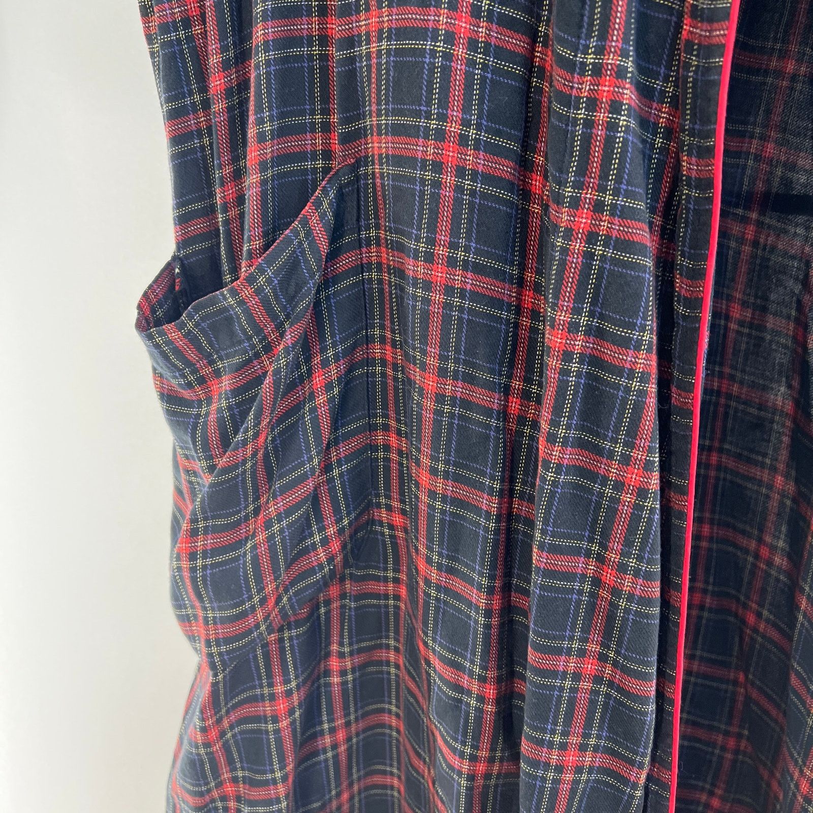 Polo Ralph Lauren Plaid Cotton Robe Vintage Black