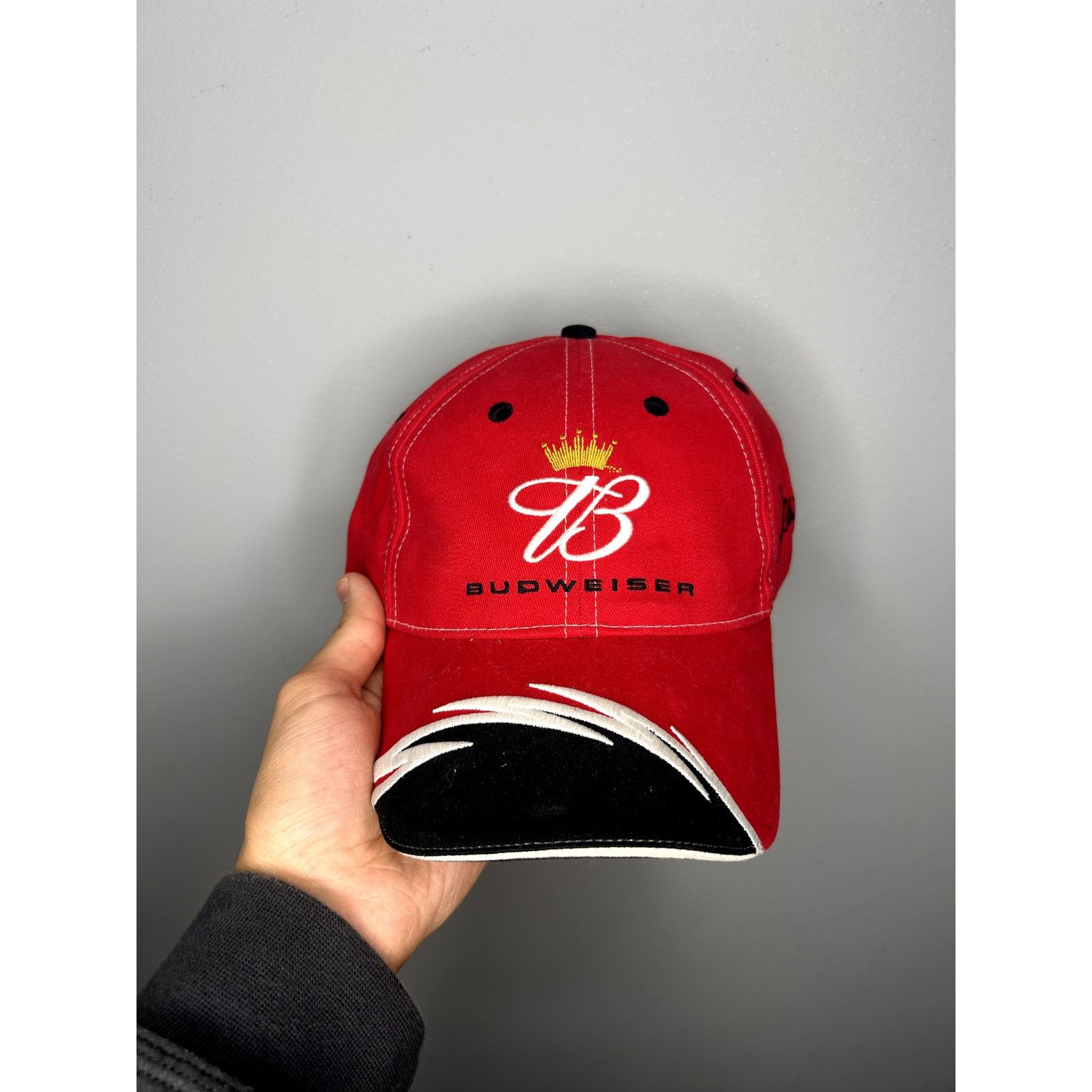 NASCAR × Vintage Vintage Nascar Racing Dale Earnhardt Budweiser Beer Hat Size ONE SIZE - 1 Thumbnail