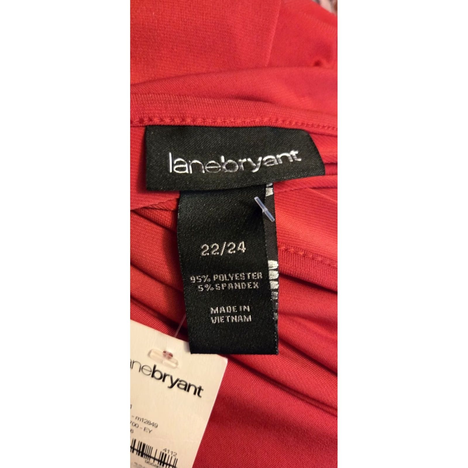Vintage Lane Bryant Blouse One Shoulder Beaded Rhinestones NWT Red Sleeveless Plus 24 Blouse Womens Size 4XL / US 24-26 - 4 Thumbnail