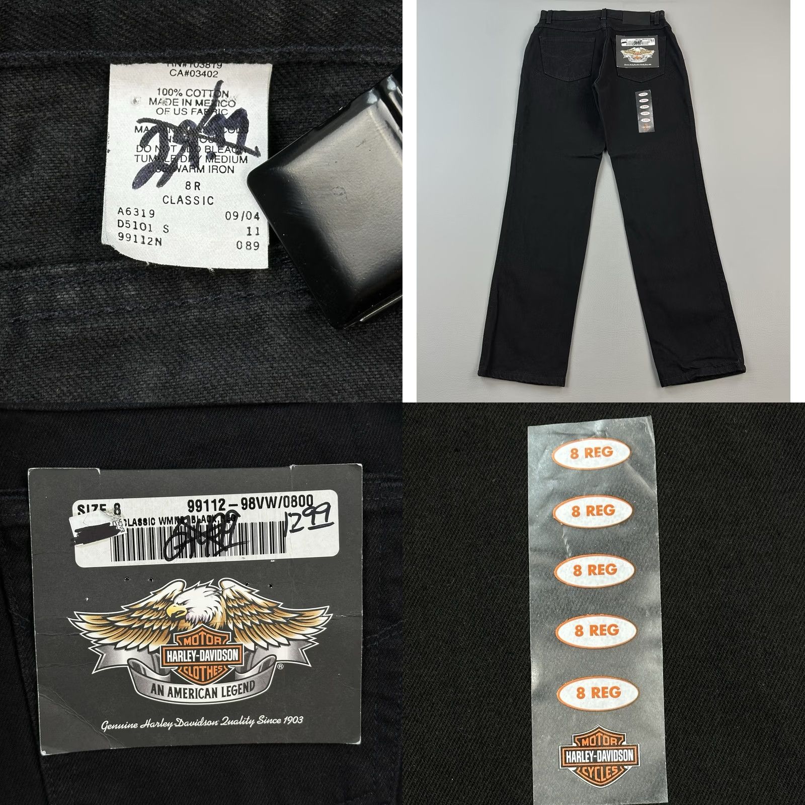 Harley Davidson VINTAGE Harley-Davidson Jeans Womens 8 30x31 Black Denim Classic Straight Biker Jeans Womens 8 Black Denim Classic Straight Biker Size 30" / US 8 / IT 44 - 8 Thumbnail