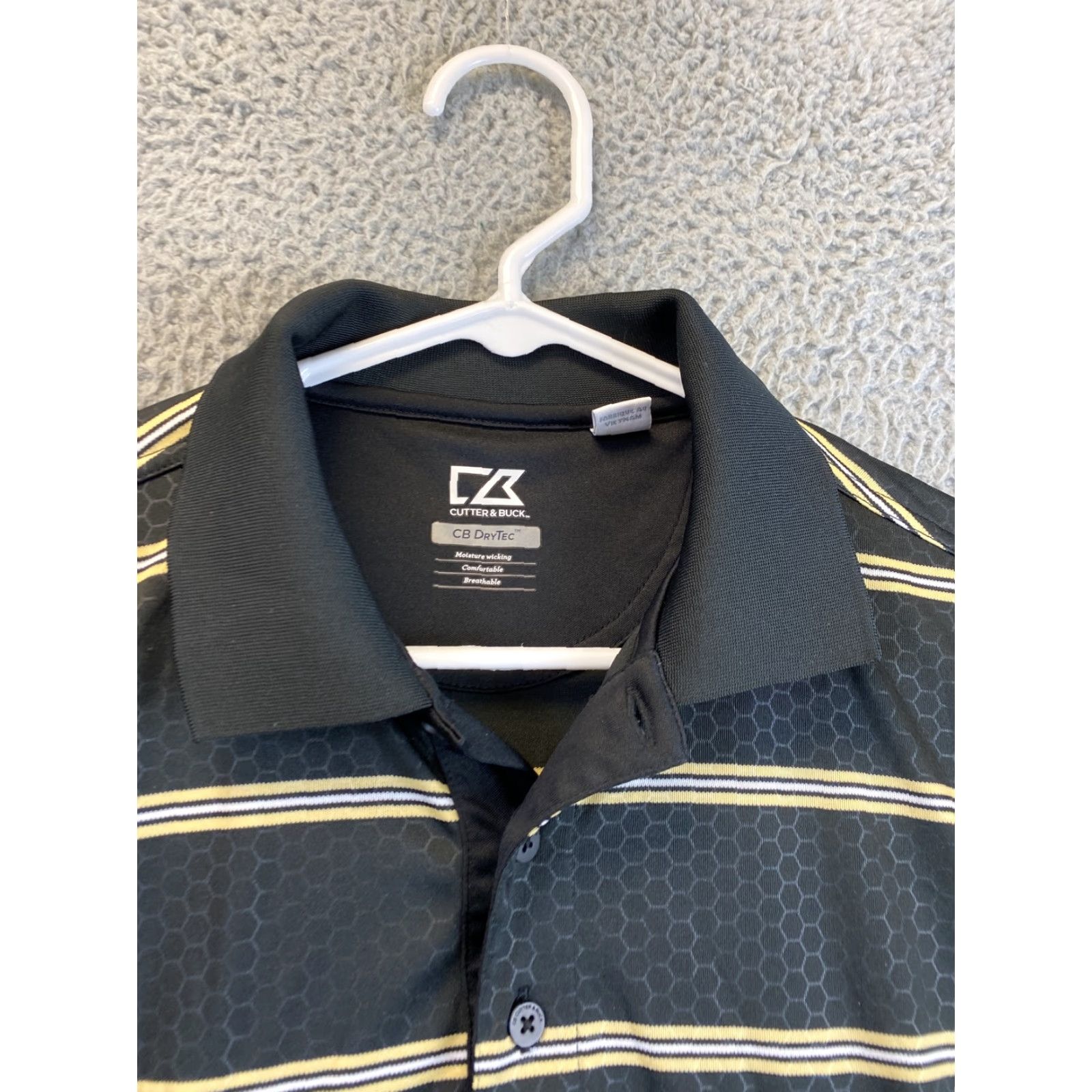 Cutter & Buck Cutter & Buck Polo Shirt Men's Country Club Short Sleeve Breathable Striped Sports Golf S Black Multicolor Shirt Mens Size US S / EU 44-46 / 1 - 4 Thumbnail