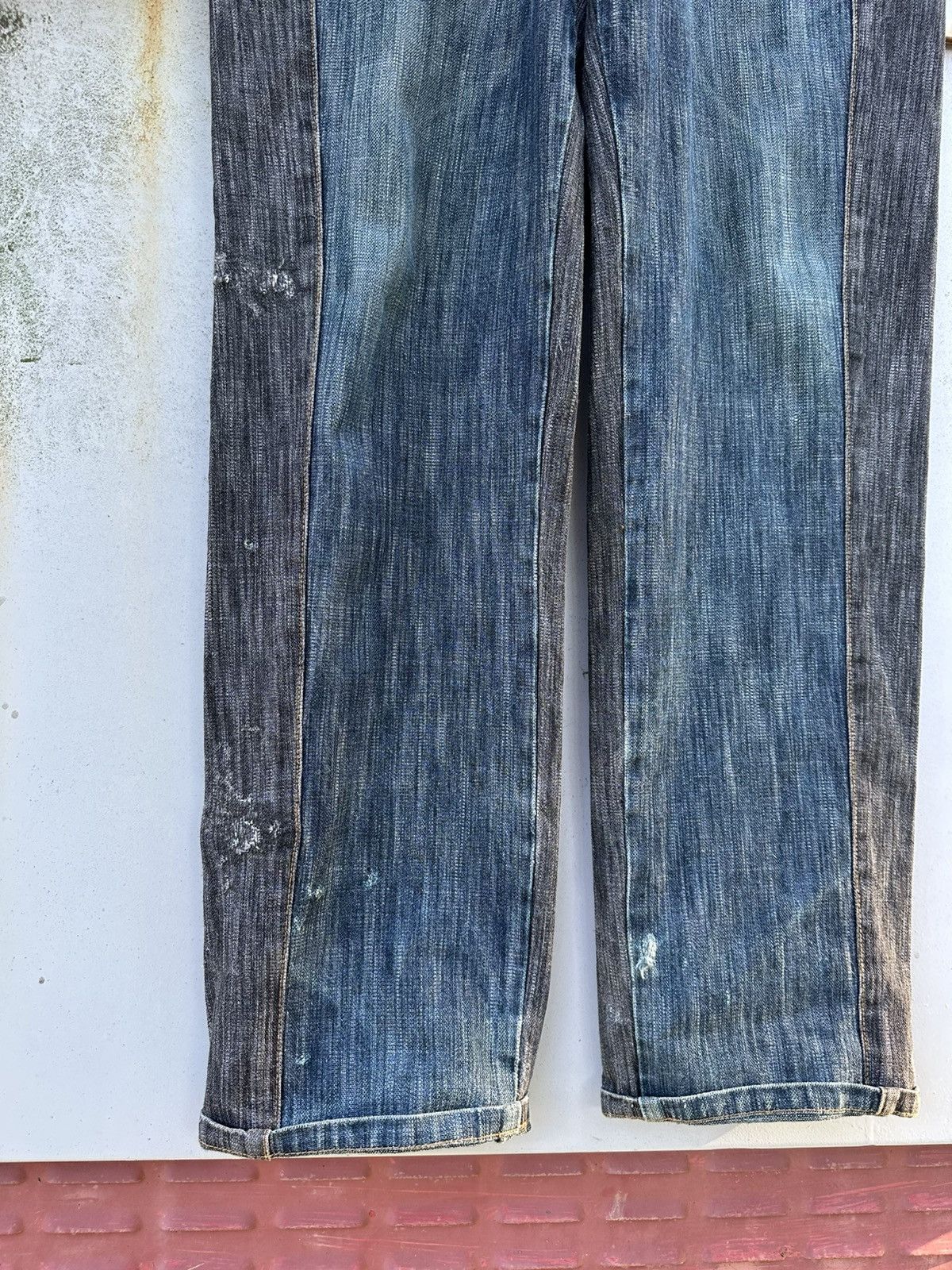 Vintage 👹Vintage Monitographic Design 2 Tone Straight Cut Jeans Size US 31 - 7 Thumbnail