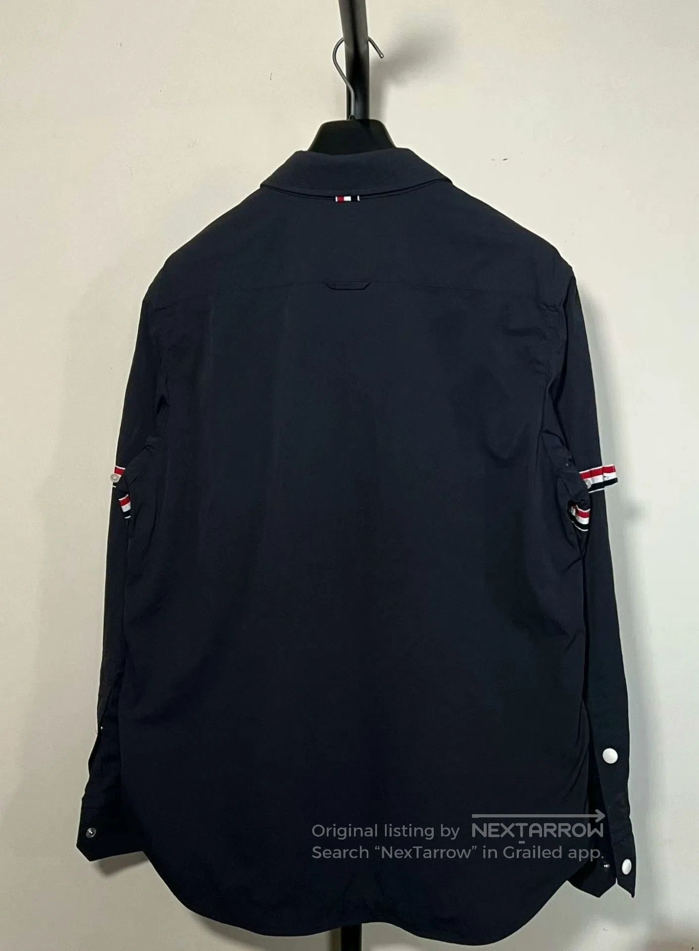 Thom Browne Thom Browne Blue Stripe Sleeve Nylon Jacket. Size US M / EU 48-50 / 2 - 2 Thumbnail