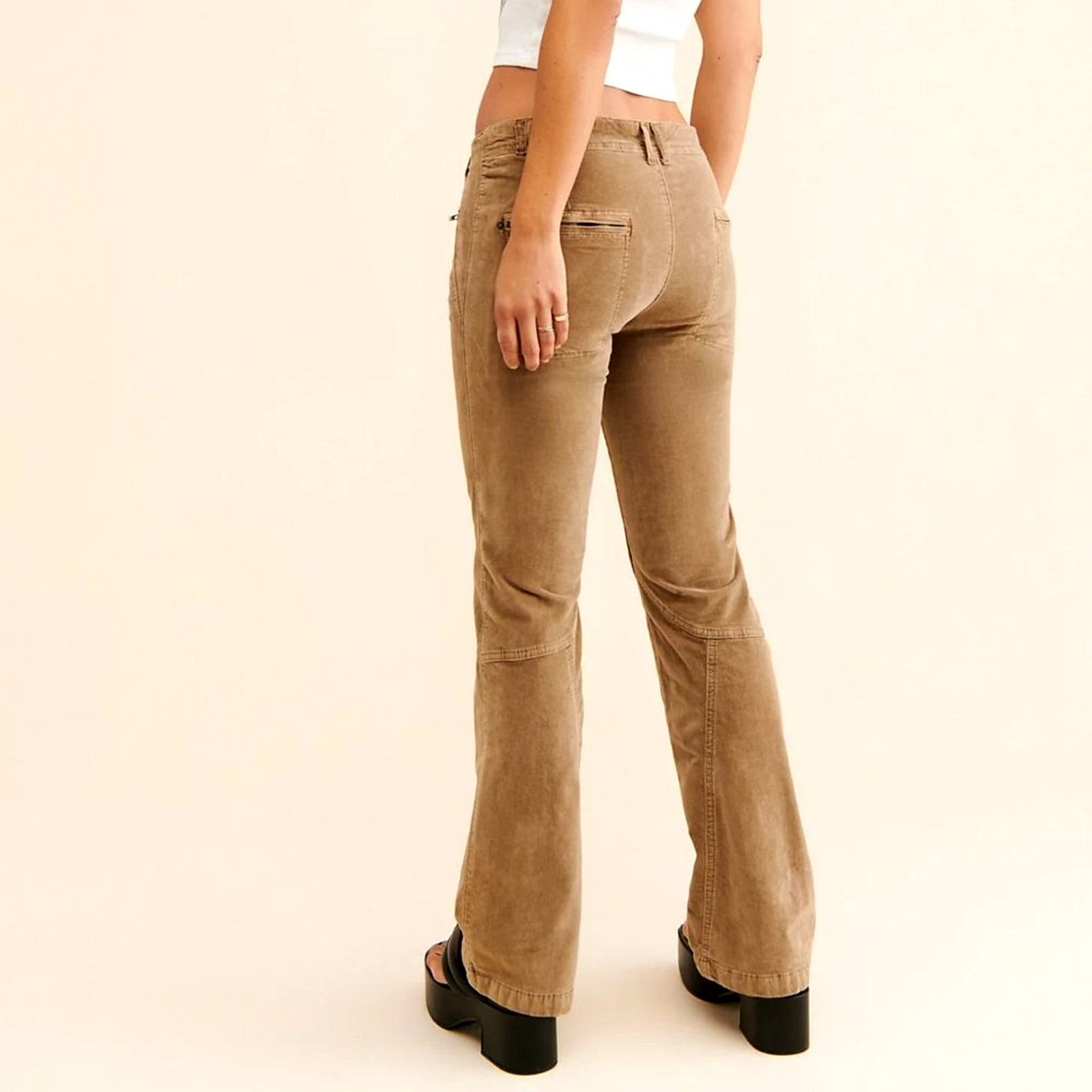 Free People Free People Hit Back Slim Flare Pants - Neutral - size 10 Size 32" / US 10 / IT 46 - 4 Thumbnail