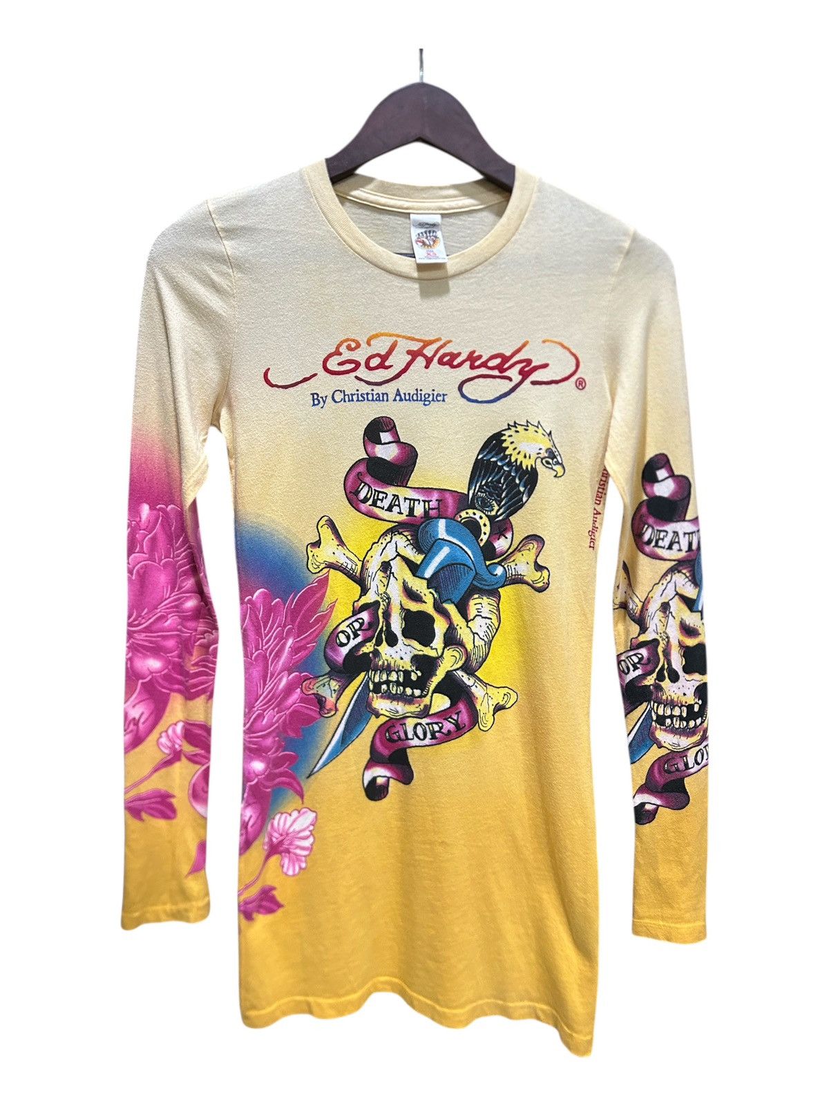 Ed Hardy y2k Ed Hardy Skull Cross Flower Vintage Tee Size XS / US 0-2 / IT 36-38 - 1 Thumbnail