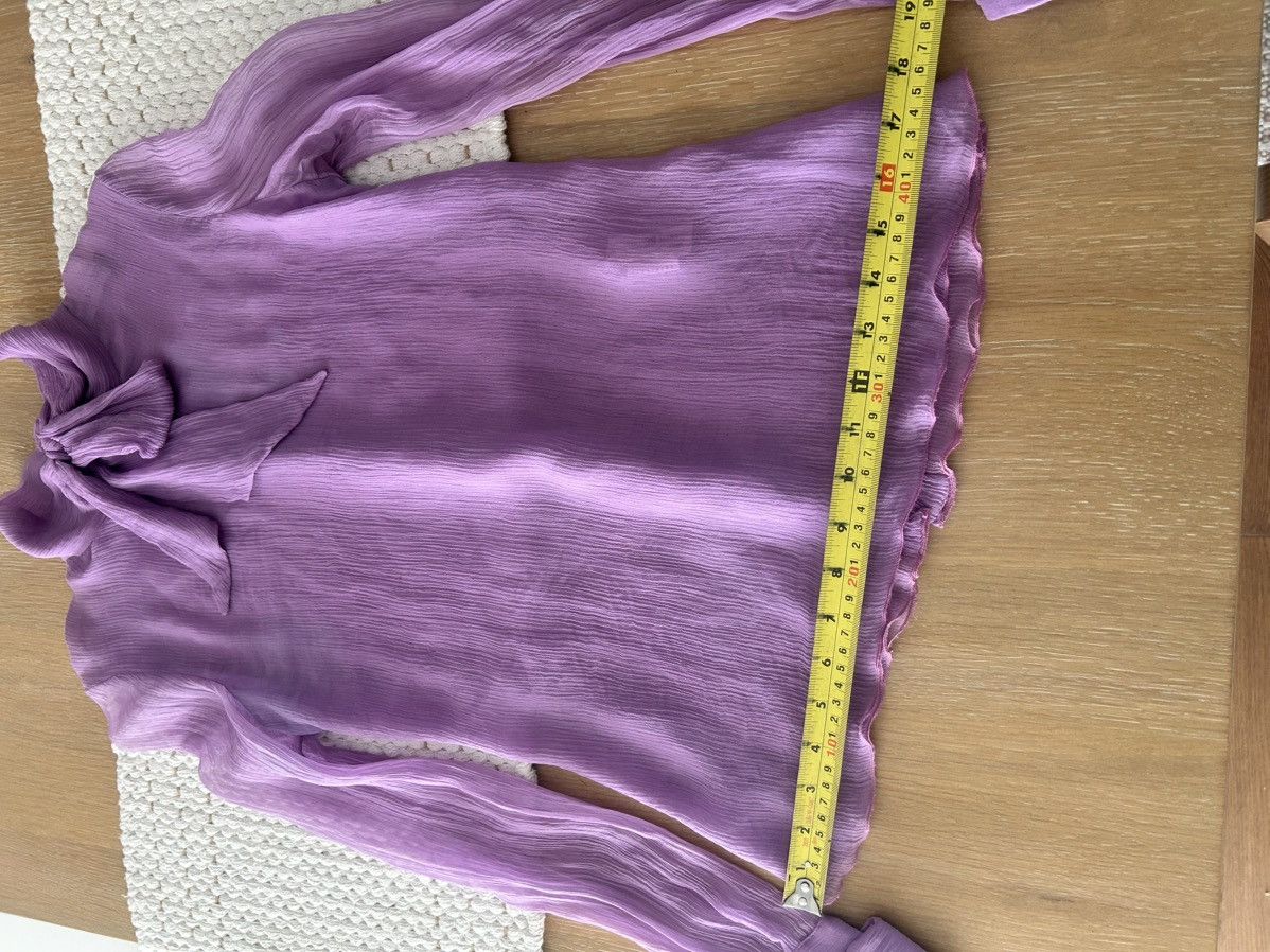 Dolce & Gabbana Dolce & Gabbana Purple Silk Tie-Up Detail Blouse Size XS / US 0-2 / IT 36-38 - 8 Thumbnail